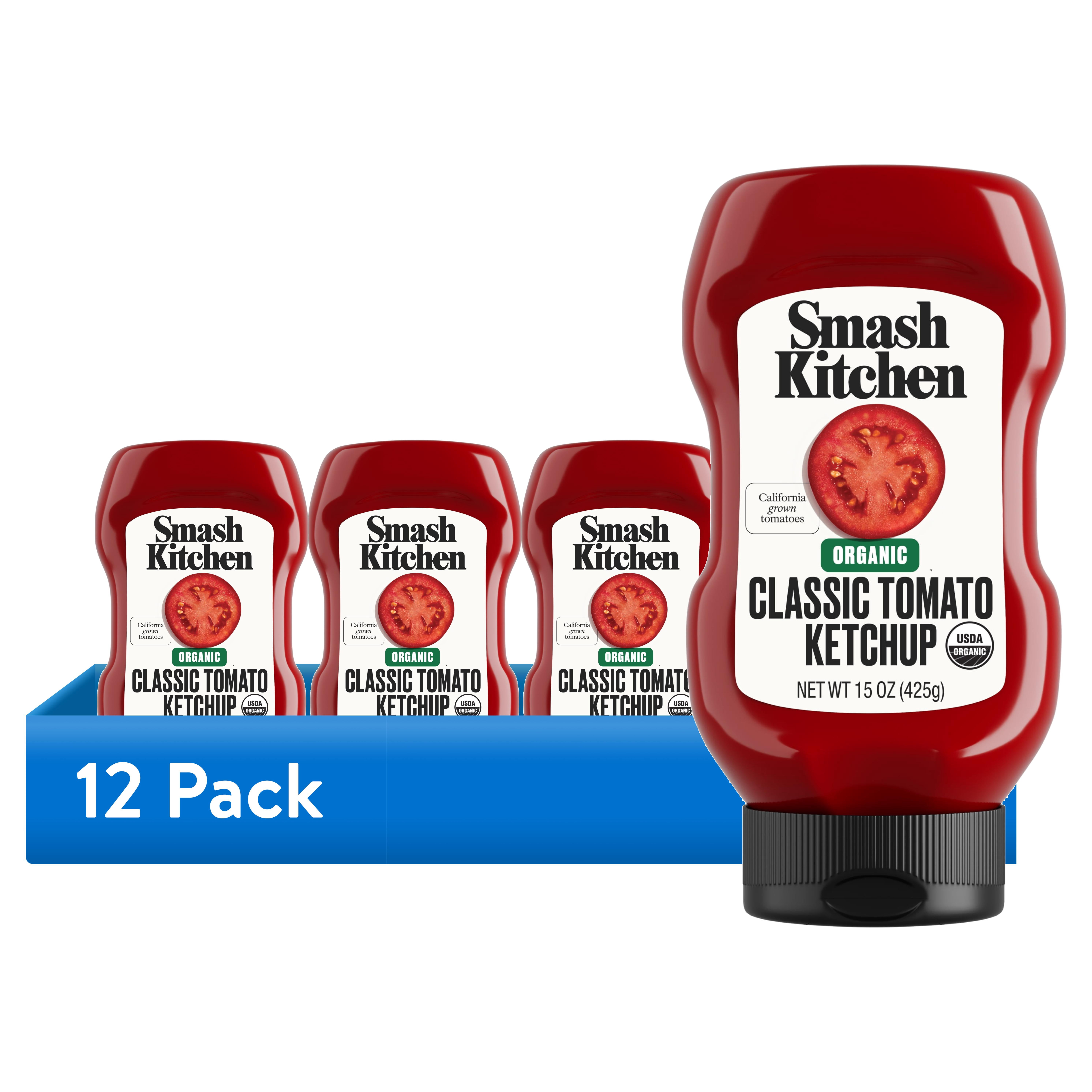 (12 pack) Smash Kitchen Organic Tomato Ketchup, 15 oz Bottle