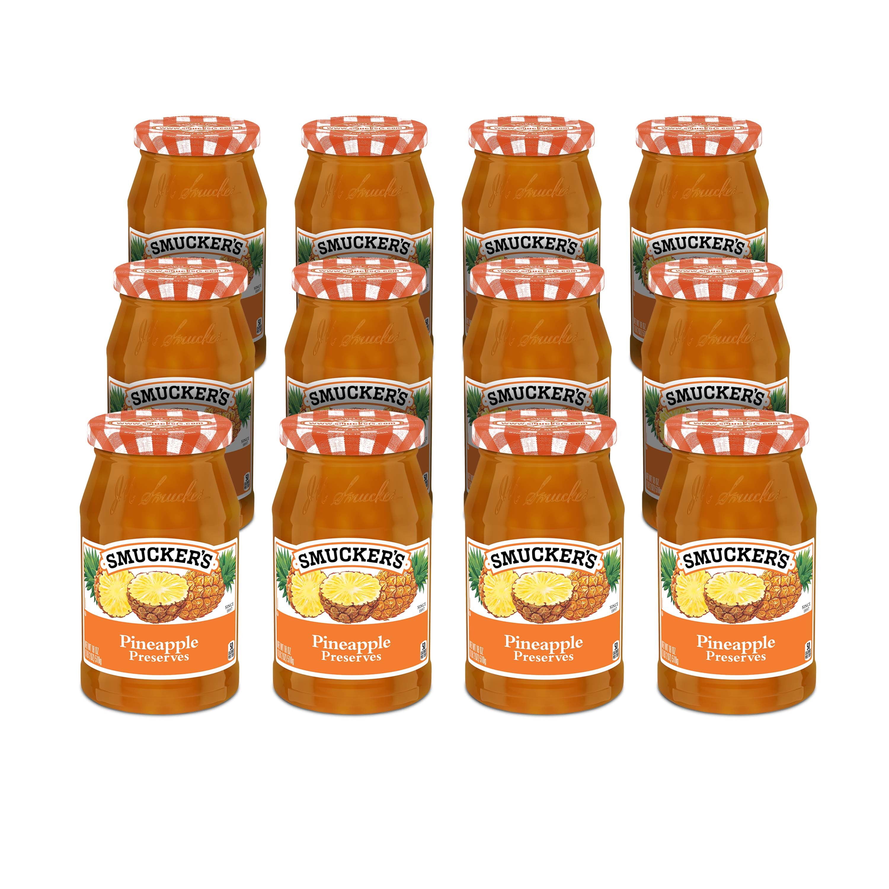 (12 pack) Smucker’s Pineapple Preserves, 18 oz Jar