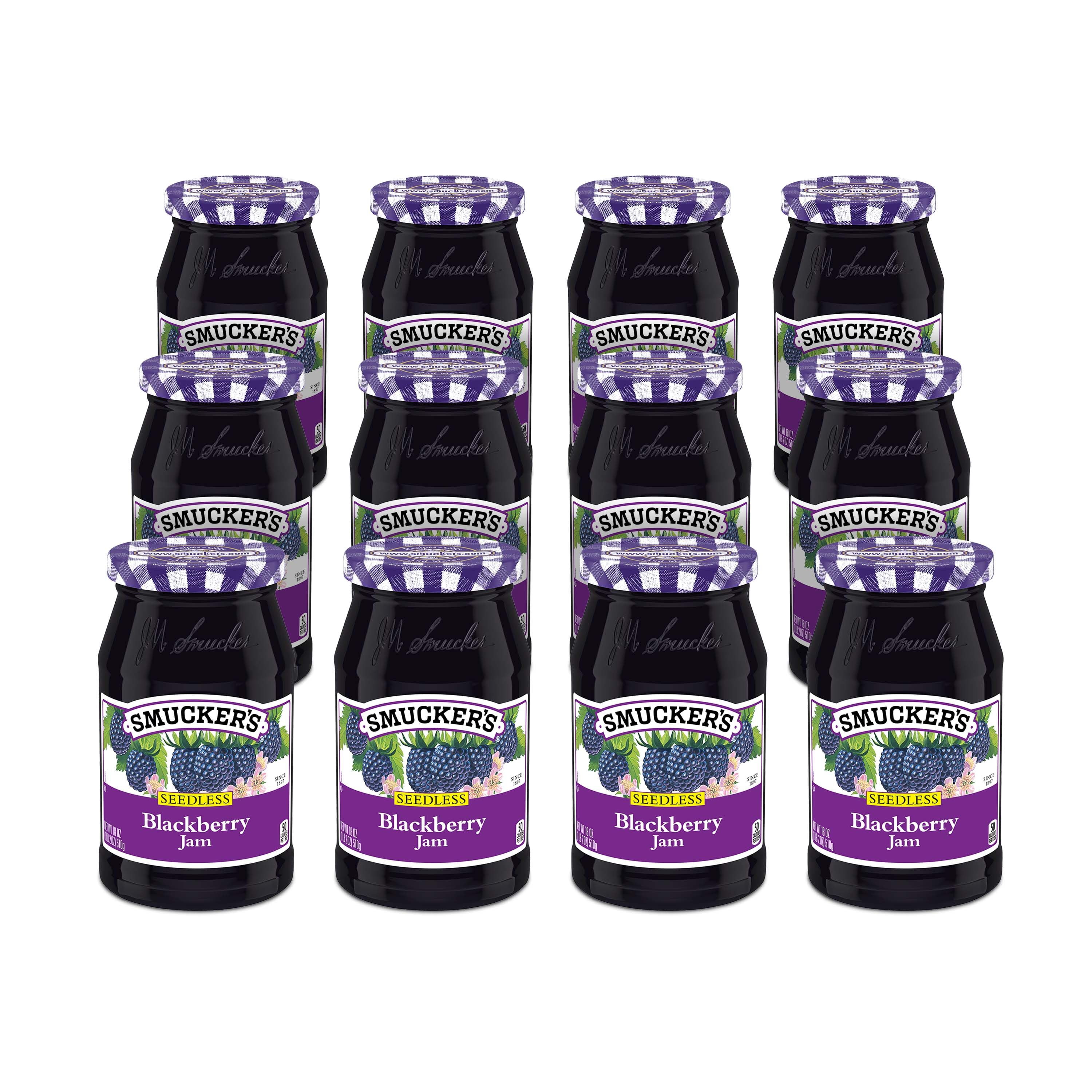 (12 pack) Smucker's Seedless Blackberry Jam, 18 oz