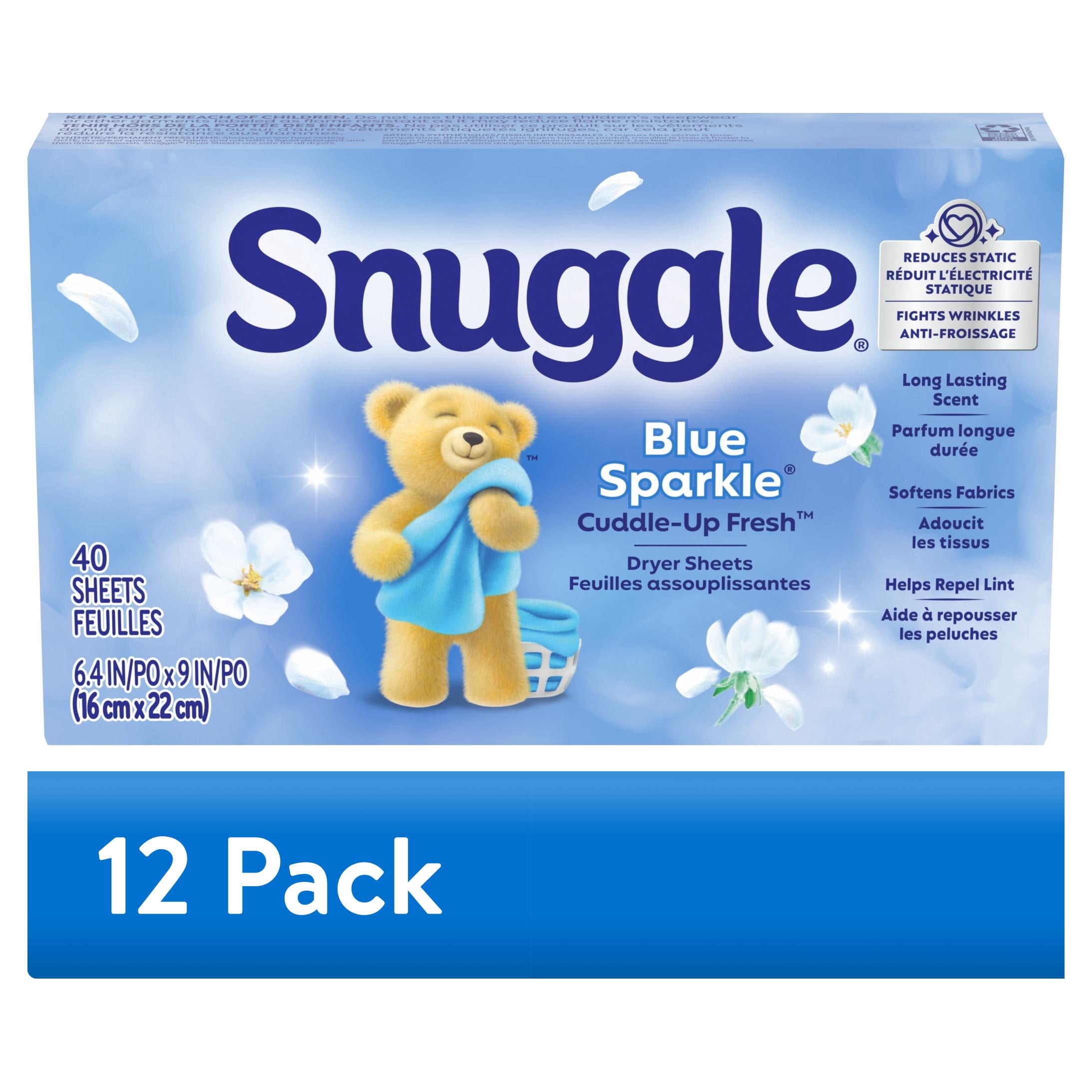 Would Sign Language Count (12 pack) Snuggle Blue Sparkle Cuddle Up Fresh Dryer Sheets, 40 Count ...
