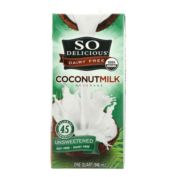 (12 pack) So Delicious Dairy Free Shelf Stable Vegan and Gluten Free Unsweetened Organic Coconut Milk Carton, 32 fl oz