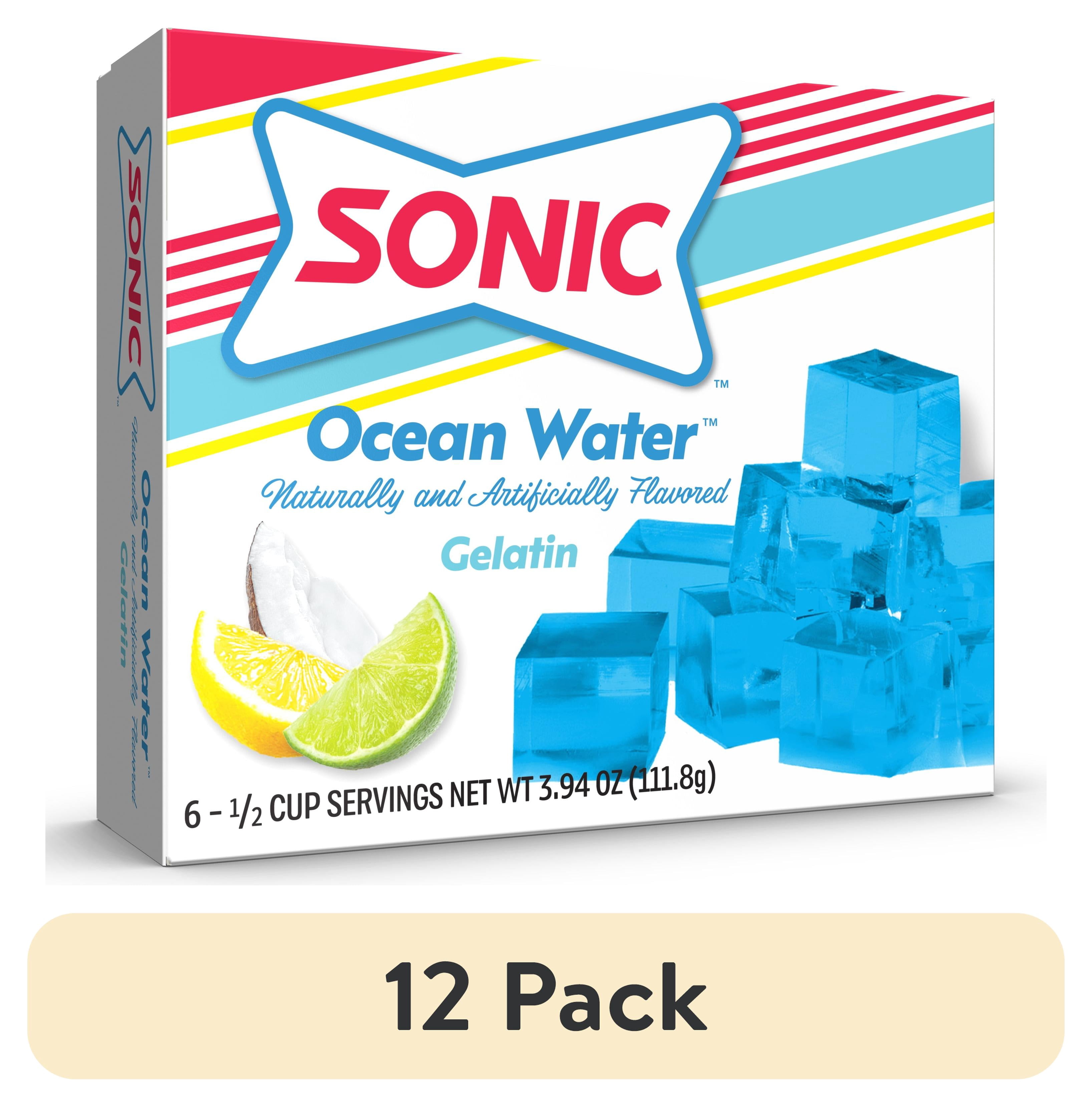 (12 pack) Sonic Ocean Water Gelatin Mix, 6 Servings, 3.94 oz Cardboard Box