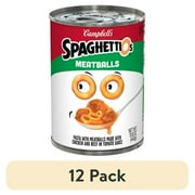 (12 pack) SpaghettiOs Canned Pasta with Meatballs, 15.6 oz Can