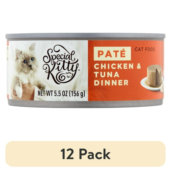 (12 pack) Special Kitty Chicken & Tuna Dinner Pate Wet Cat Food, 5.5 oz Can