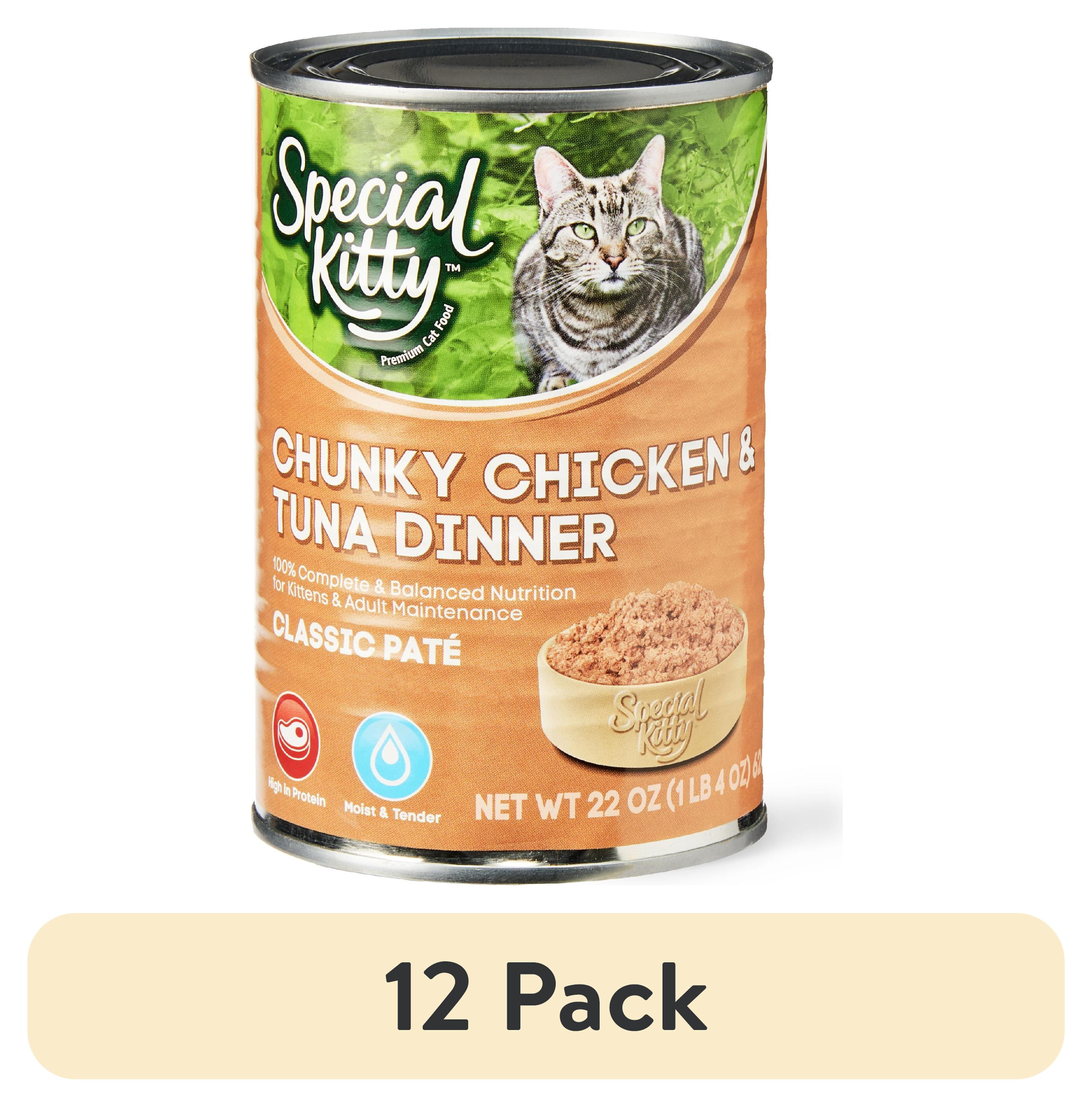 (12 pack) Special Kitty Chunky Chicken & Tuna Dinner, Classic Pate, 22 oz