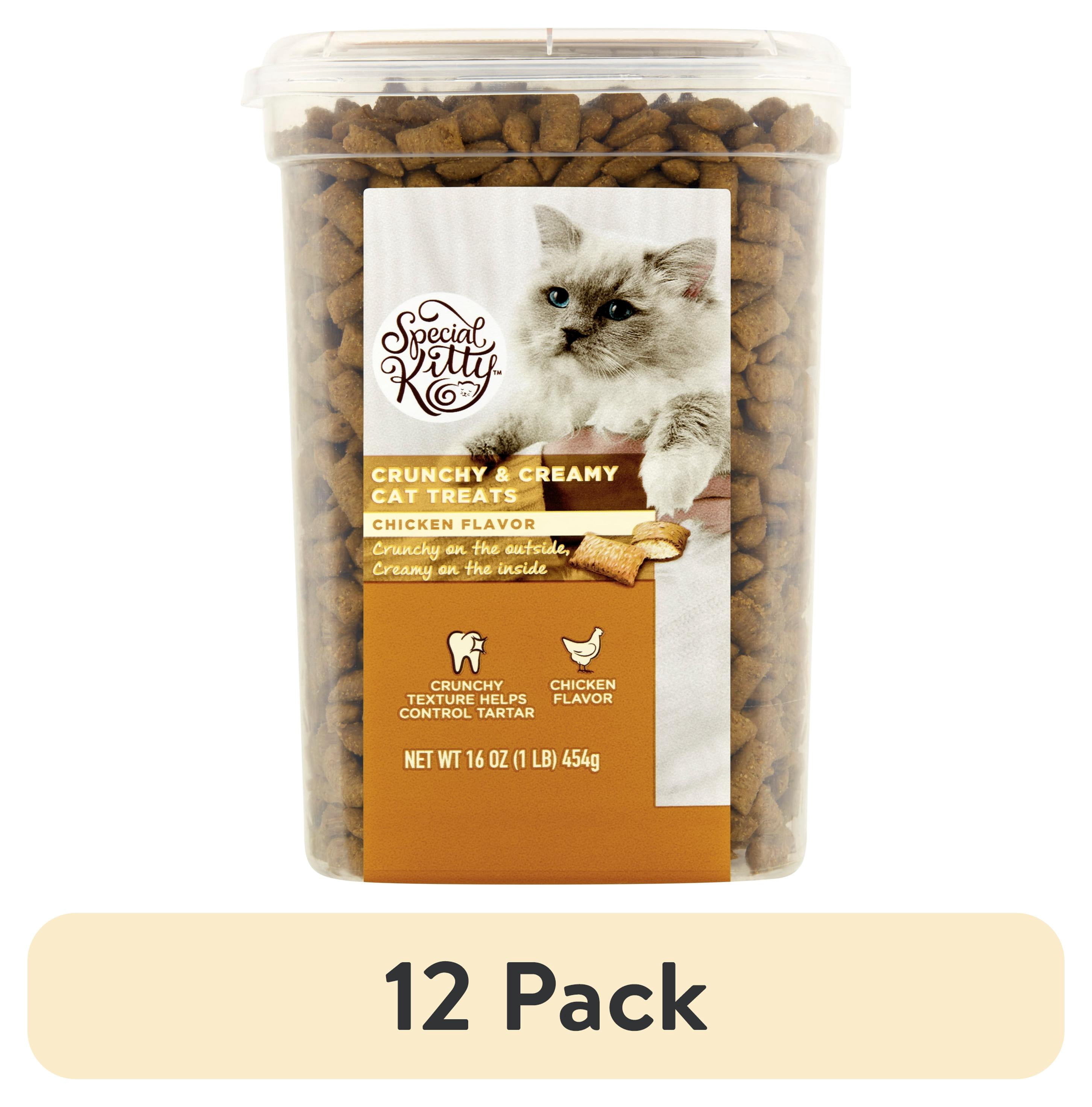 (12 pack) Special Kitty Crunchy & Creamy Cat Treats Chicken Flavor, 16 oz