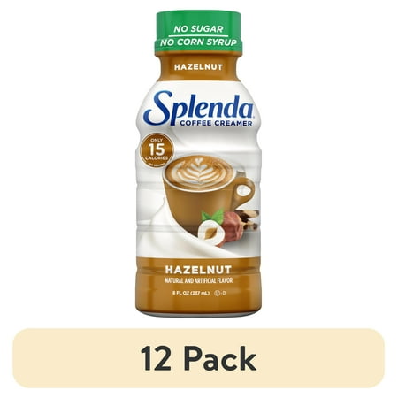 (12 pack) Splenda Sugar Free, Low Calorie Hazelnut Coffee Creamer, 8 fl Ounce Bottle
