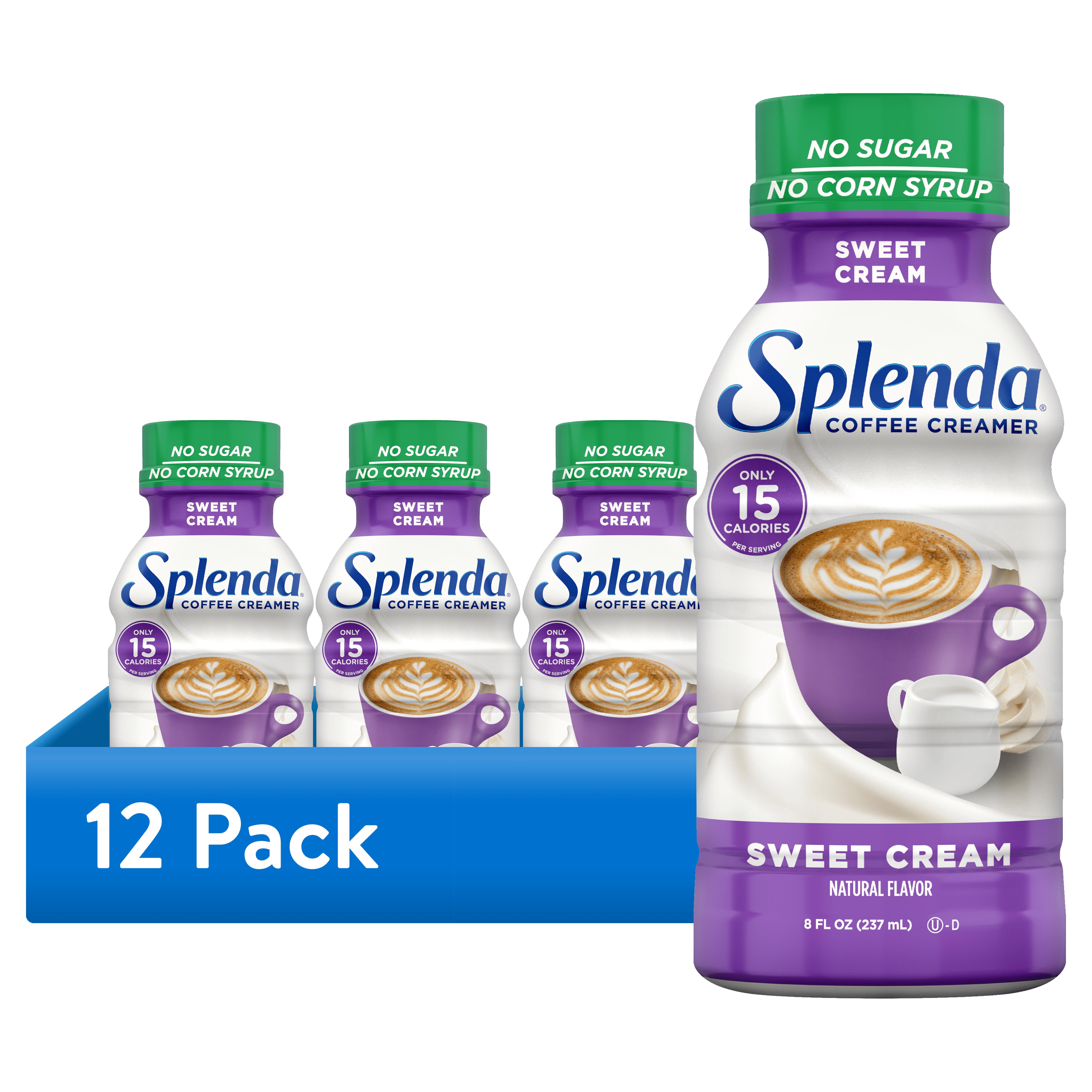 (12 pack) Splenda Sugar Free, Low Calorie Sweet Cream Coffee Creamer, 8 fl Ounces Bottle