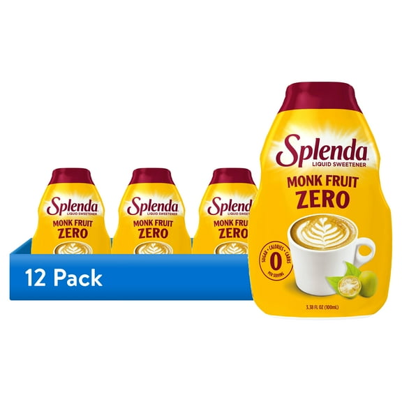 (12 pack) Splenda Zero Monk Fruit Zero Calorie Liquid Sweetener 3.38 fl. oz.
