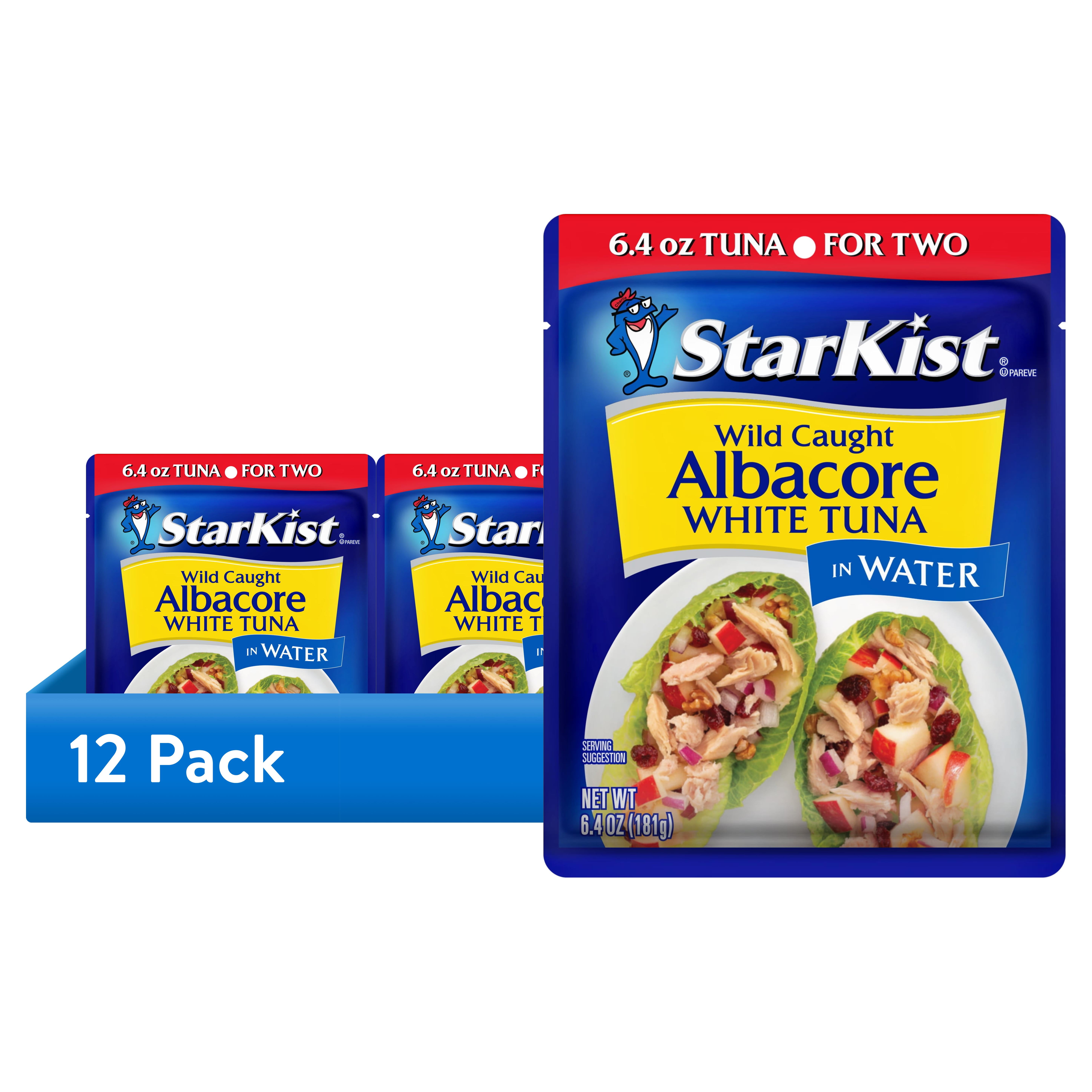 (12 pack) StarKist Albacore White Tuna in Water, 19g Protein, 6.4 oz Pouch