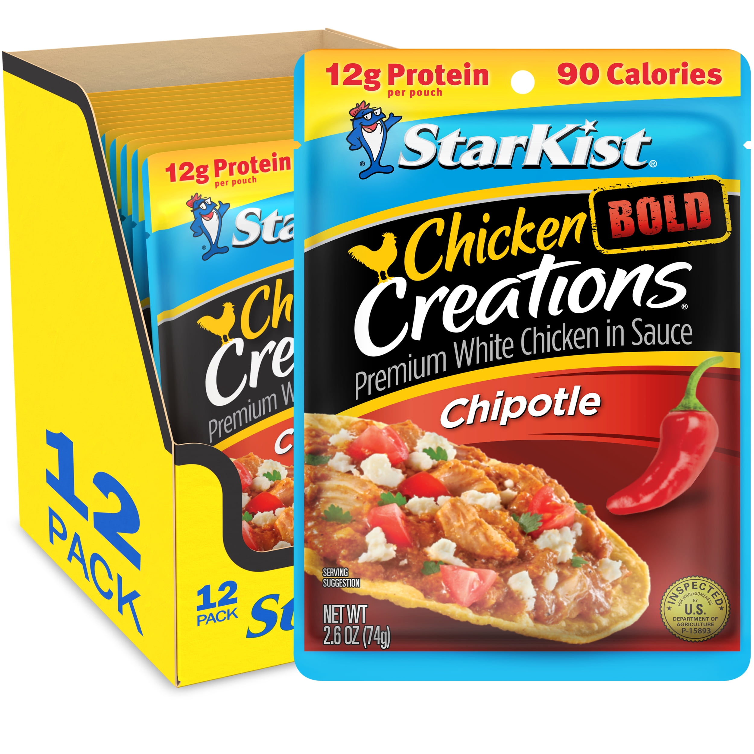 (12 pack) StarKist Chicken Creations, Chipotle, 2.6 oz Pouch