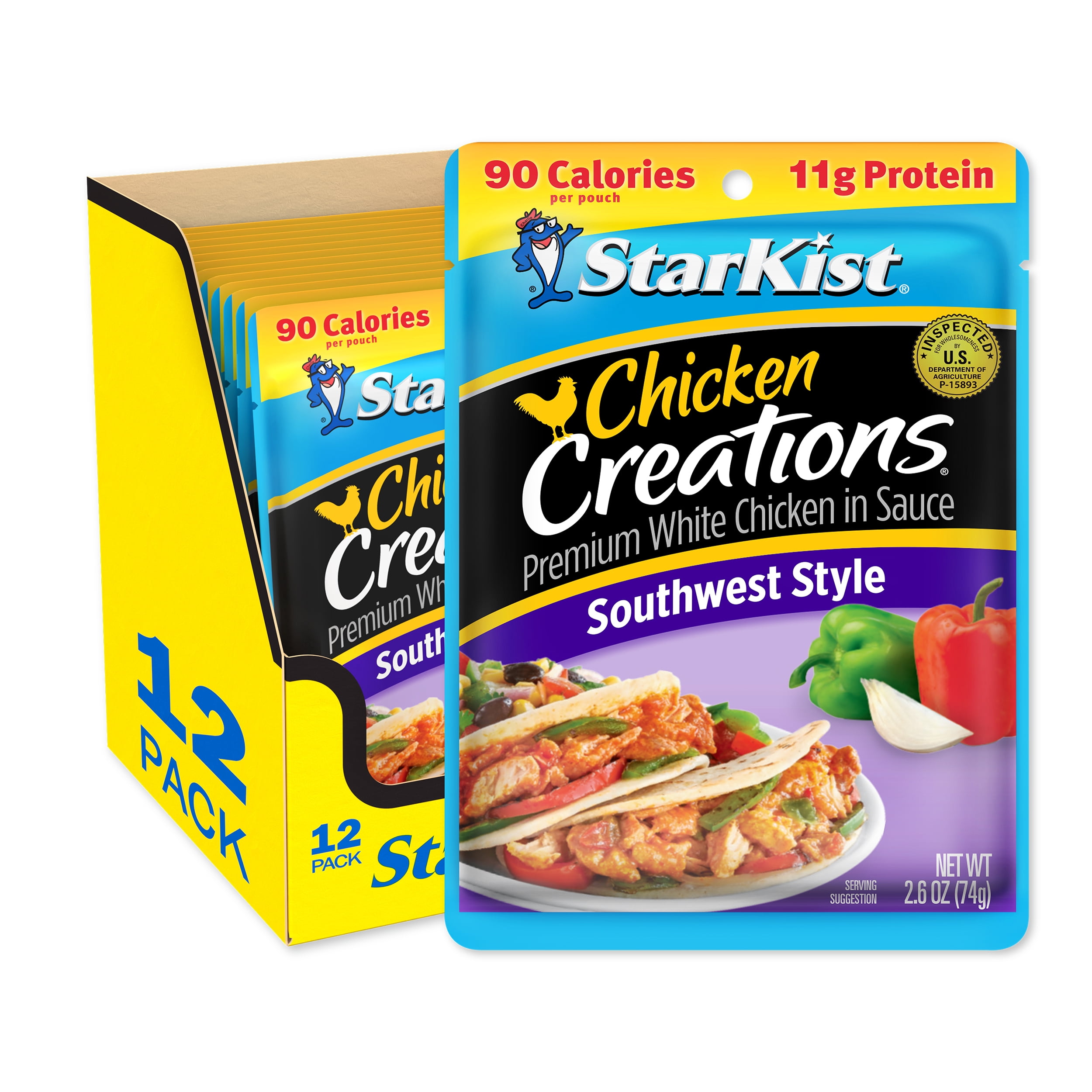 (12 pack) StarKist Chicken Creations, Southwest Style, 2.6 oz Pouch