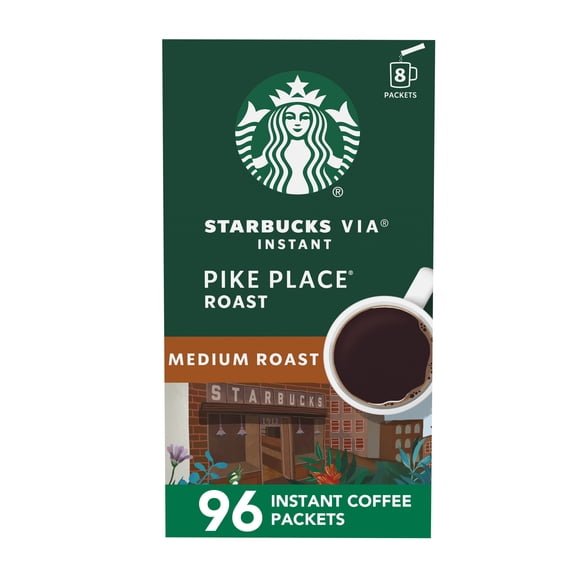 (12 pack) Starbucks VIA Instant Pike Place Roast, Instant Coffee, Medium Roast Coffee, 8 Packets