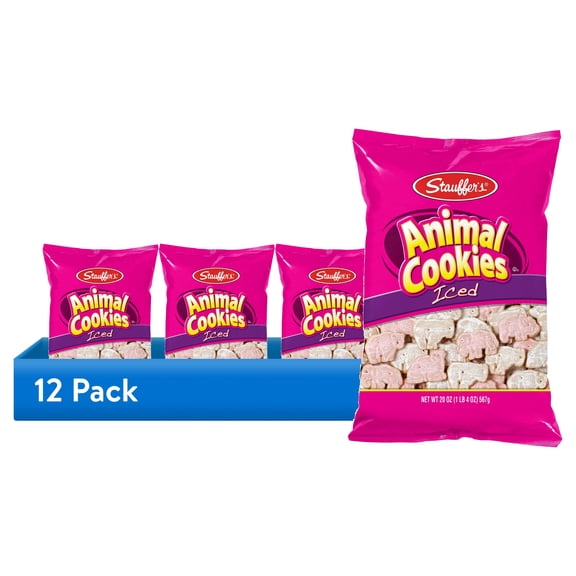 (12 pack) Stauffer's Iced Animal Cookies, 20oz Bag