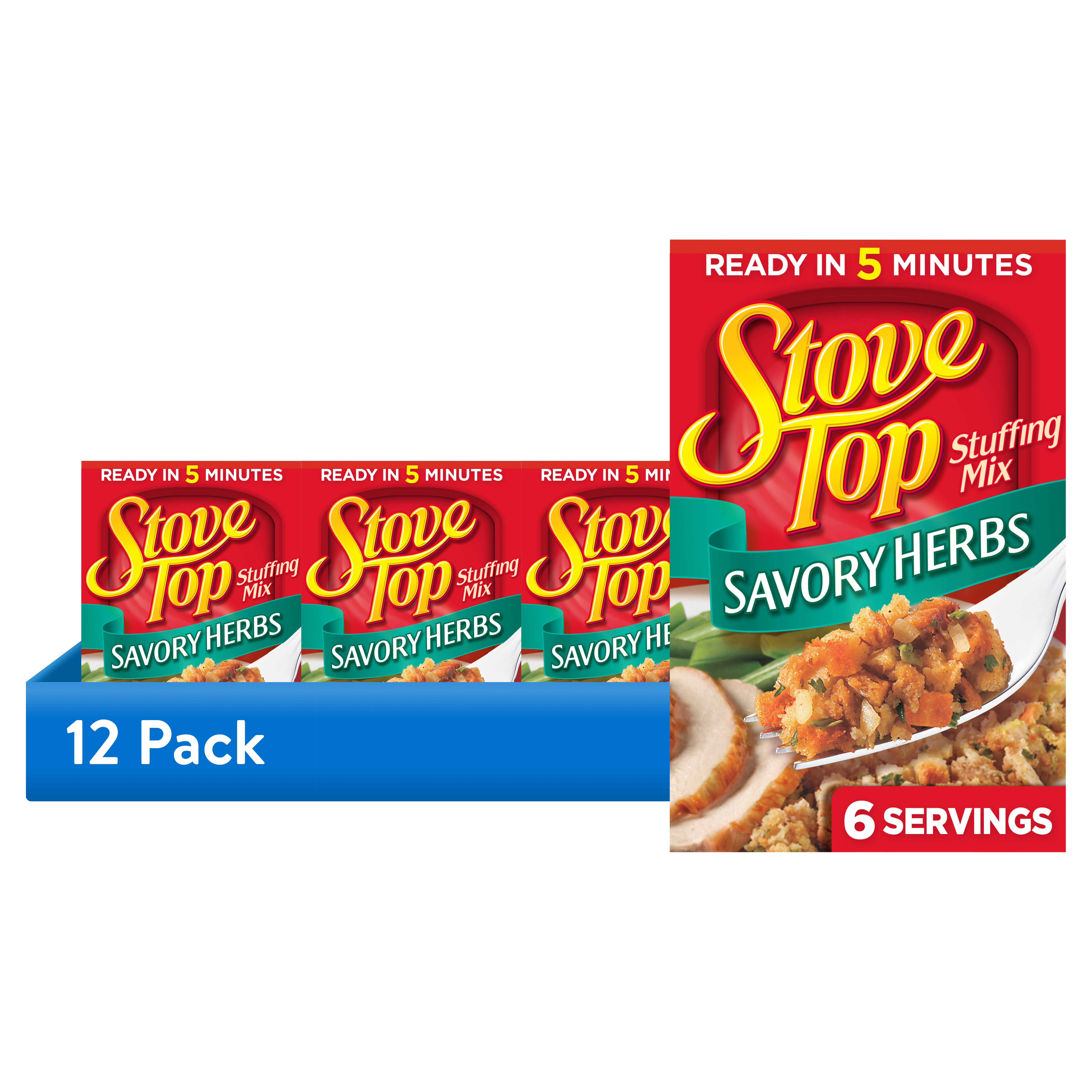 (12 pack) Stove Top Savory Herbs Stuffing Mix Side Dish, 6 oz Box