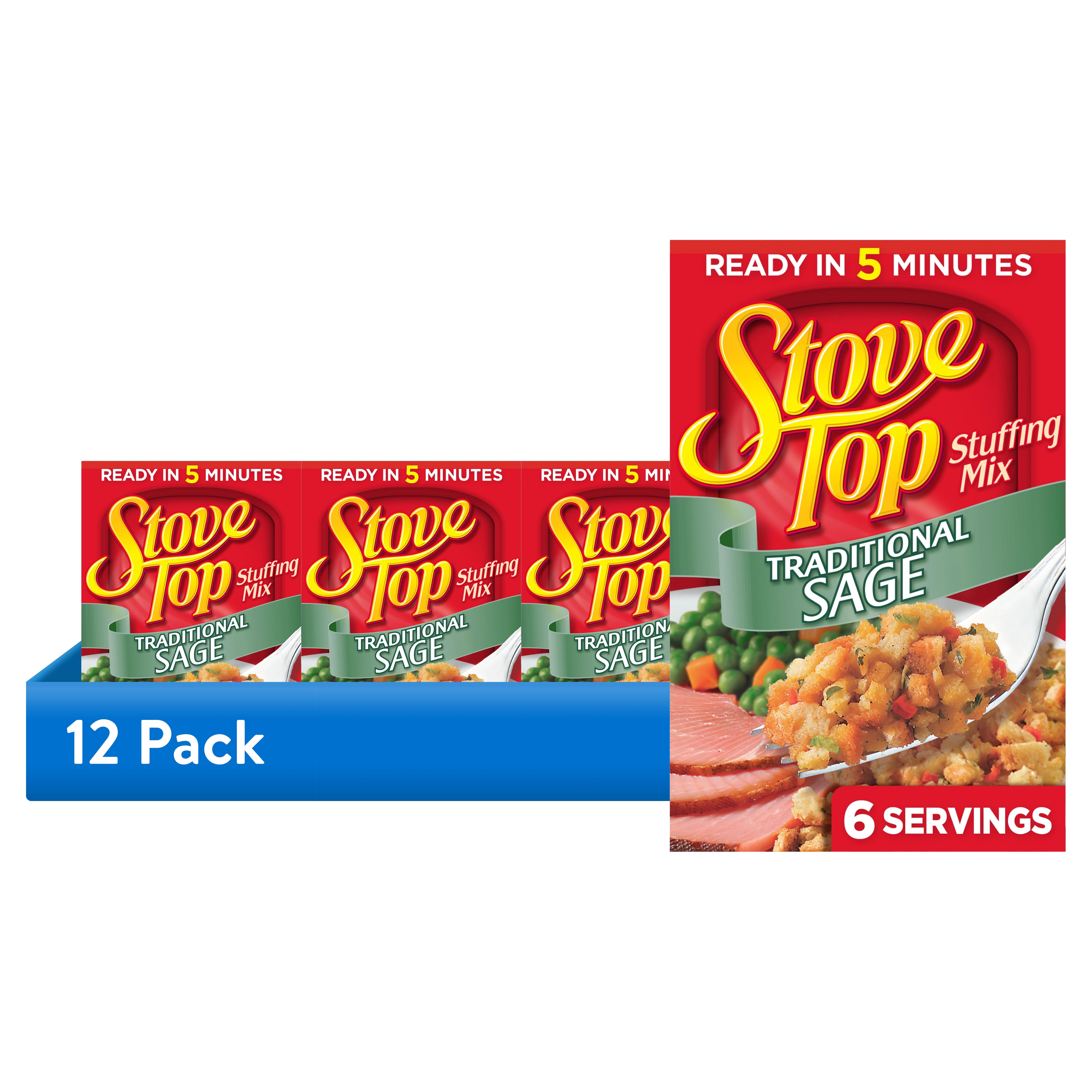 (12 pack) Stove Top Traditional Sage Stuffing Mix Side Dish, 6 oz Box