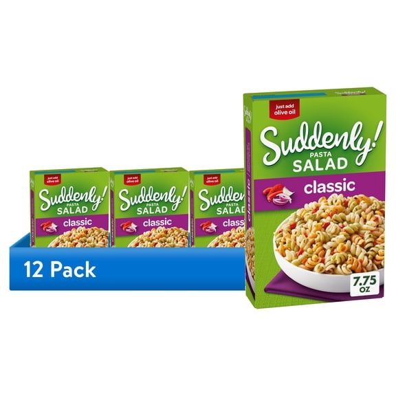 (12 pack) Suddenly Salad Classic Pasta Salad Mix with Red Peppers & Seasoning, 7.75 oz Box
