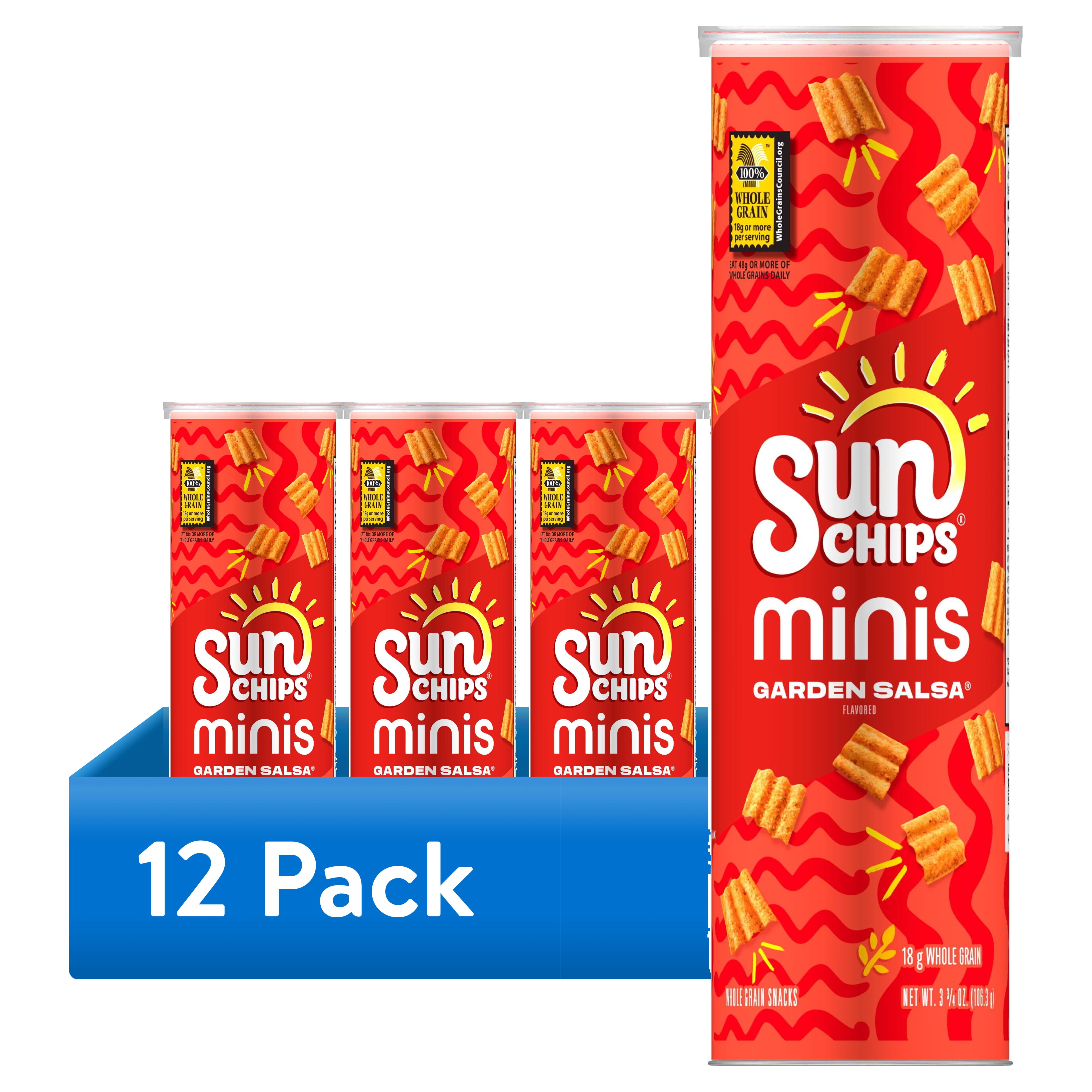 (12 pack) SunChips Minis Garden Salsa Flavored Canister, 3.75 oz