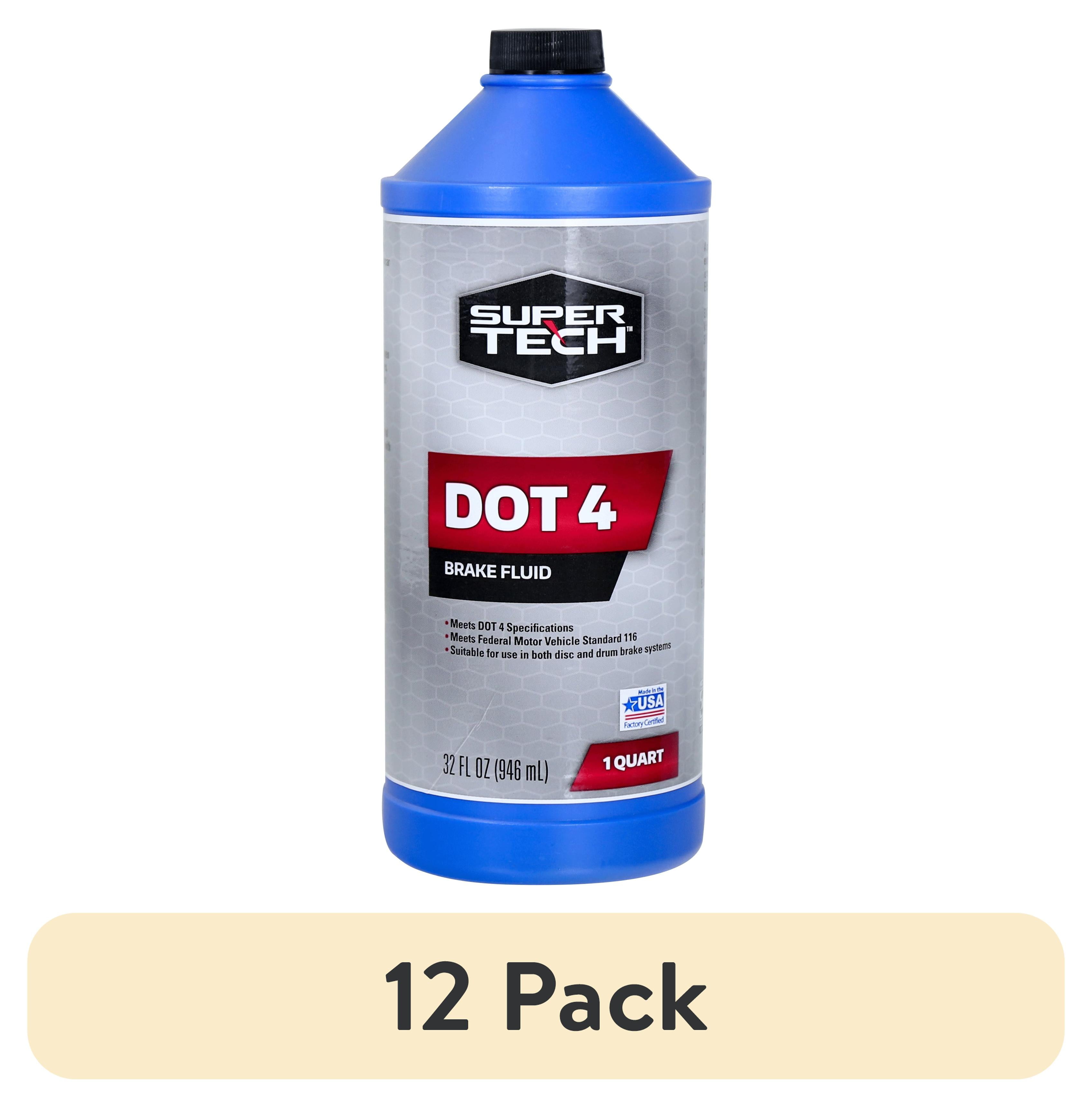 (12 pack) Super Tech Dot 4 Motor Vehicle Brake Fluid, 32 fl oz