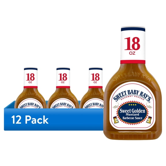 (12 pack) Sweet Baby Ray's Sweet Golden Mustard Barbecue Sauce 18 oz