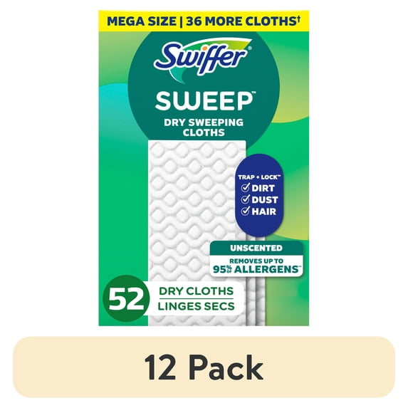 (12 pack) Swiffer Hair Magnet Refills, Unscented, 52 Count