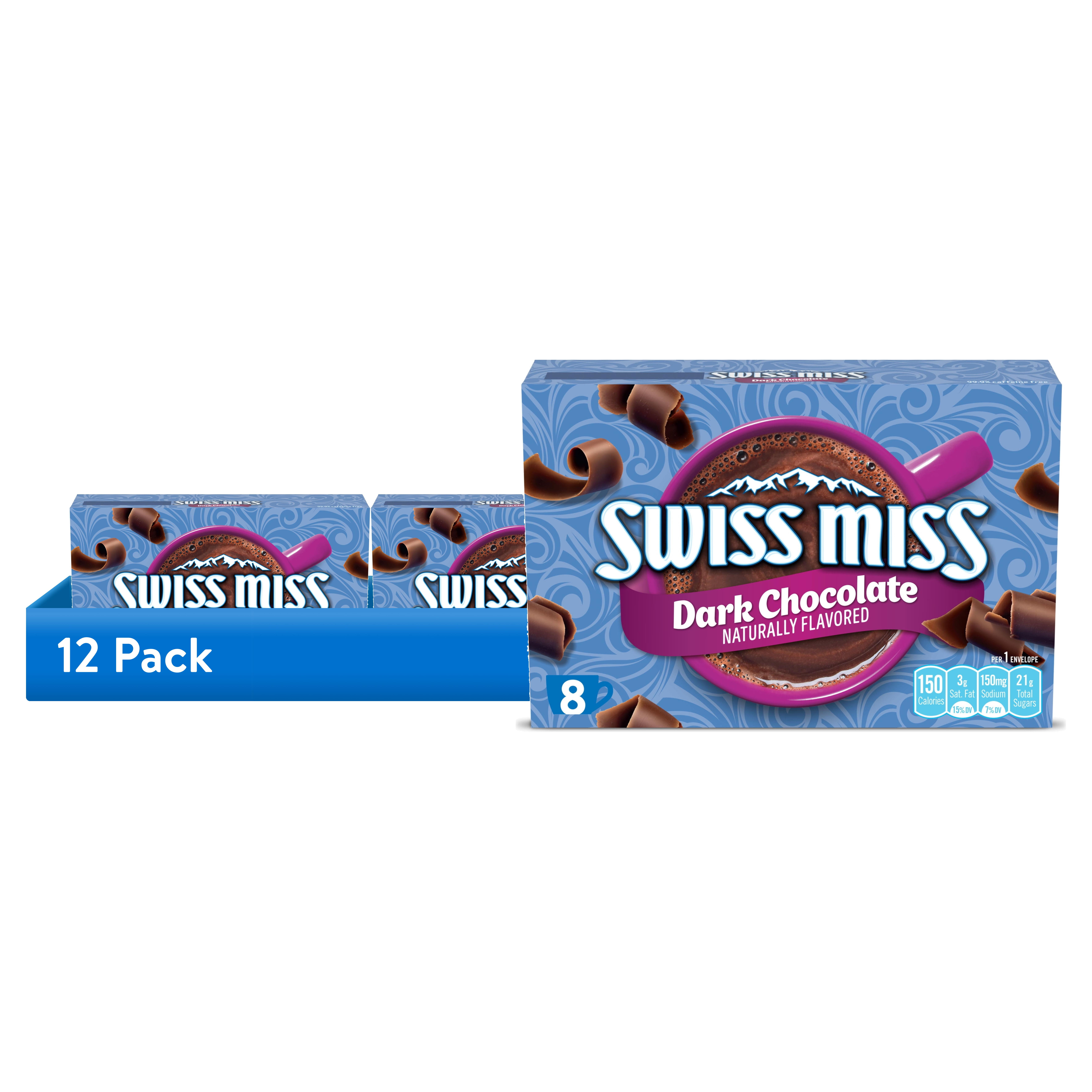 12 pack) Swiss Miss Dark Chocolate Flavored Hot Cocoa Mix, 8 Count