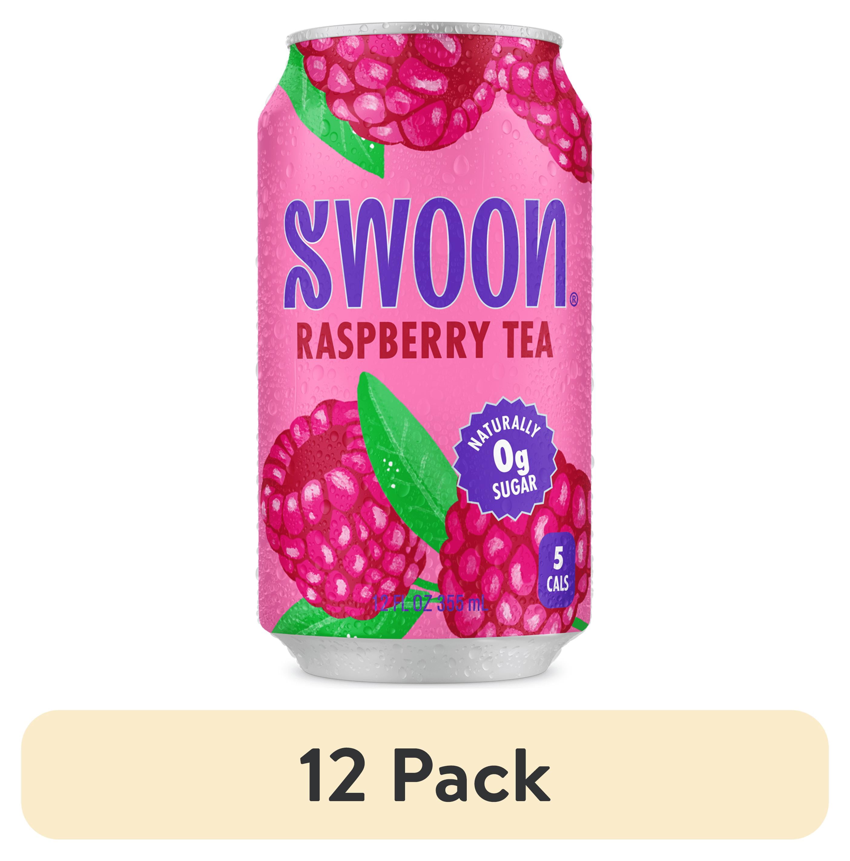 (12 pack) Swoon Zero Sugar Raspberry Iced Tea, 5 Calories, Sugar Free, 12 fl oz Can