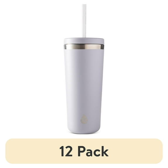 (1 pack) TAL Stainless Steel Ranger Tumbler with Straw 24oz, Gray Blue