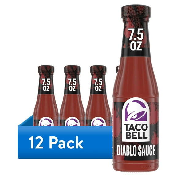 (12 pack) Taco Bell Diablo Sauce, 7.5 oz Bottle