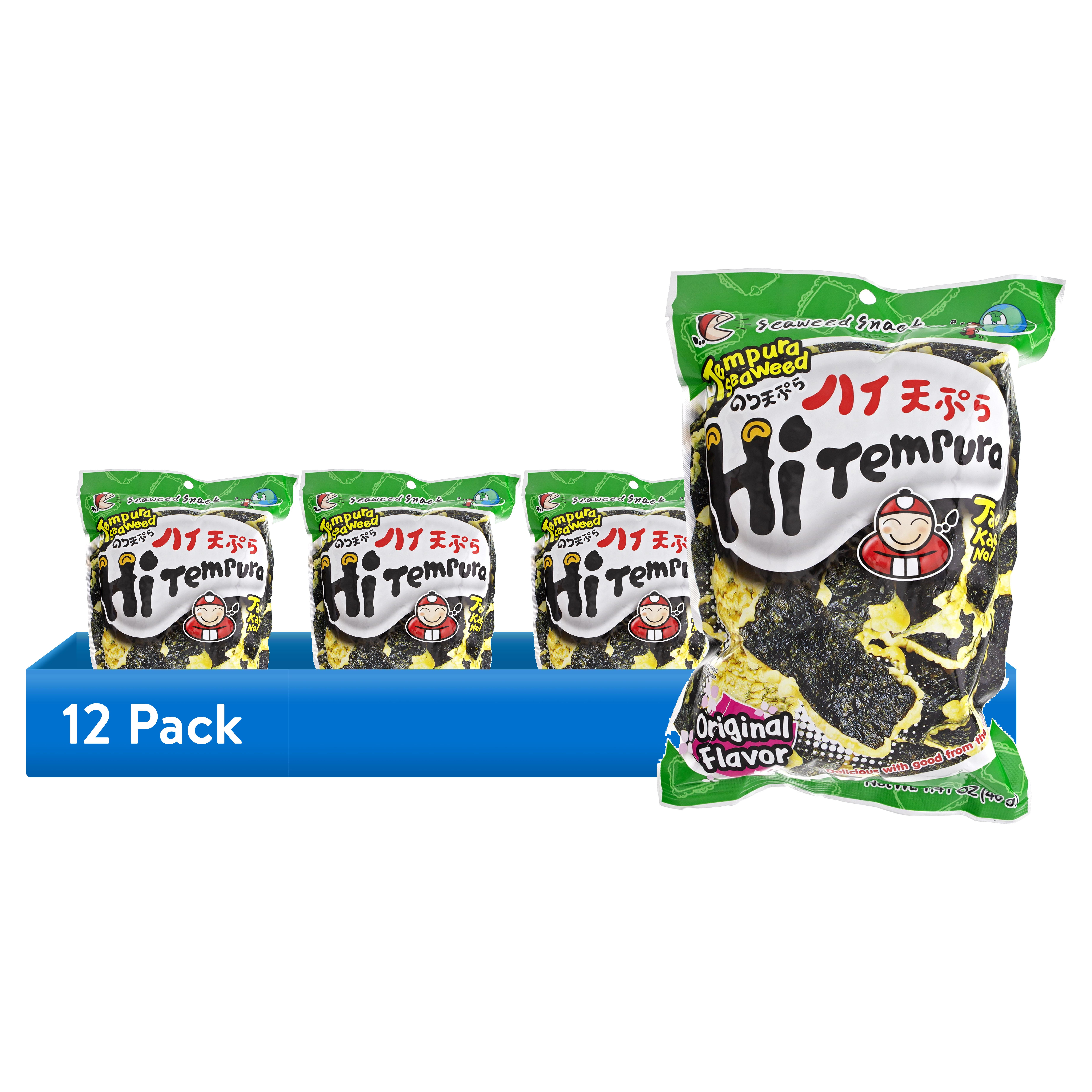 (12 pack) Tao Kae Noi Original Style Hi Tempura Seaweed Chips, 1.41 oz, 1 Count