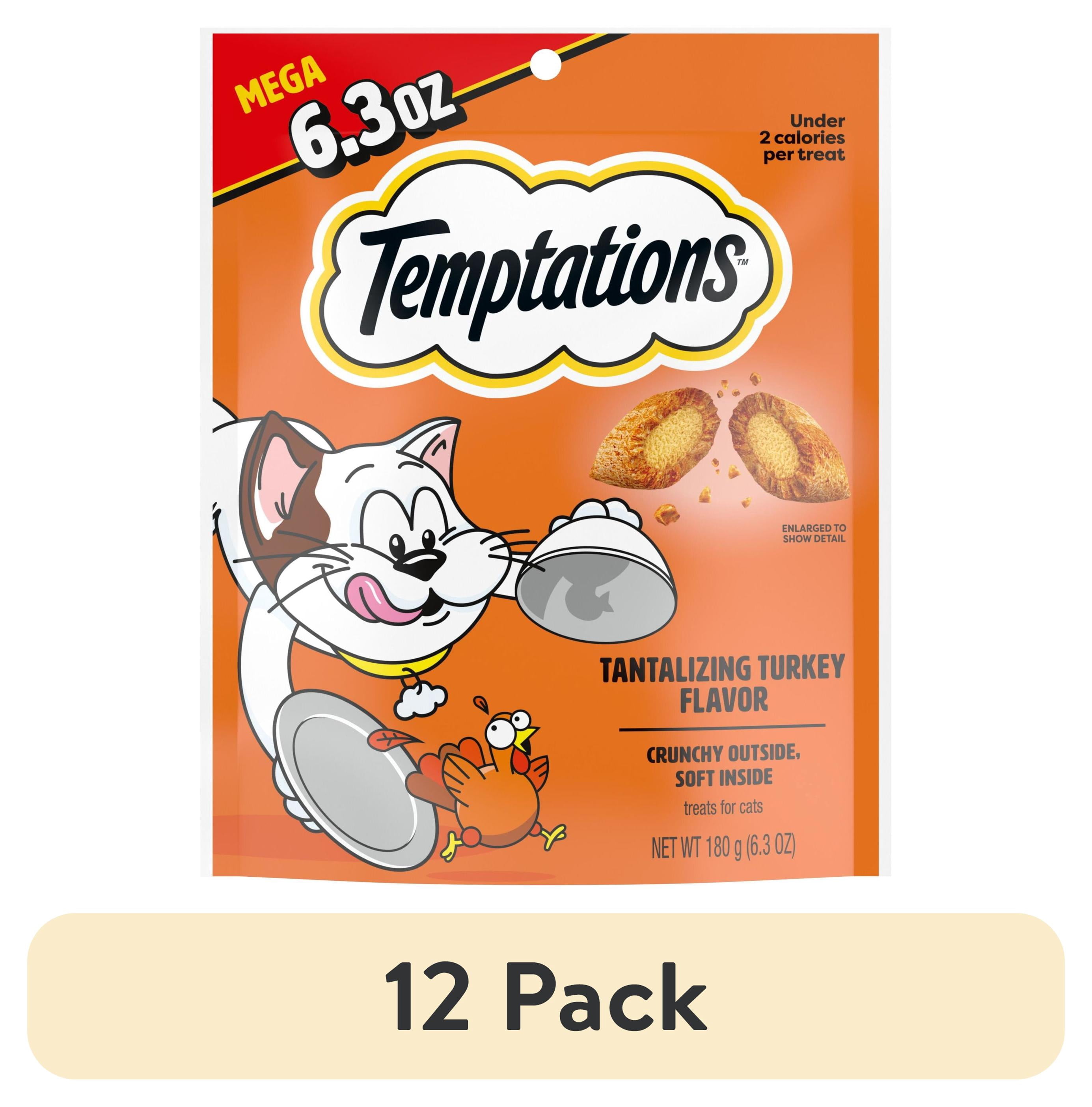 (12 pack) Temptations Classic Tantalizing Turkey Flavor Crunchy And Soft Treats For Cats, 6.3 Oz Pouch