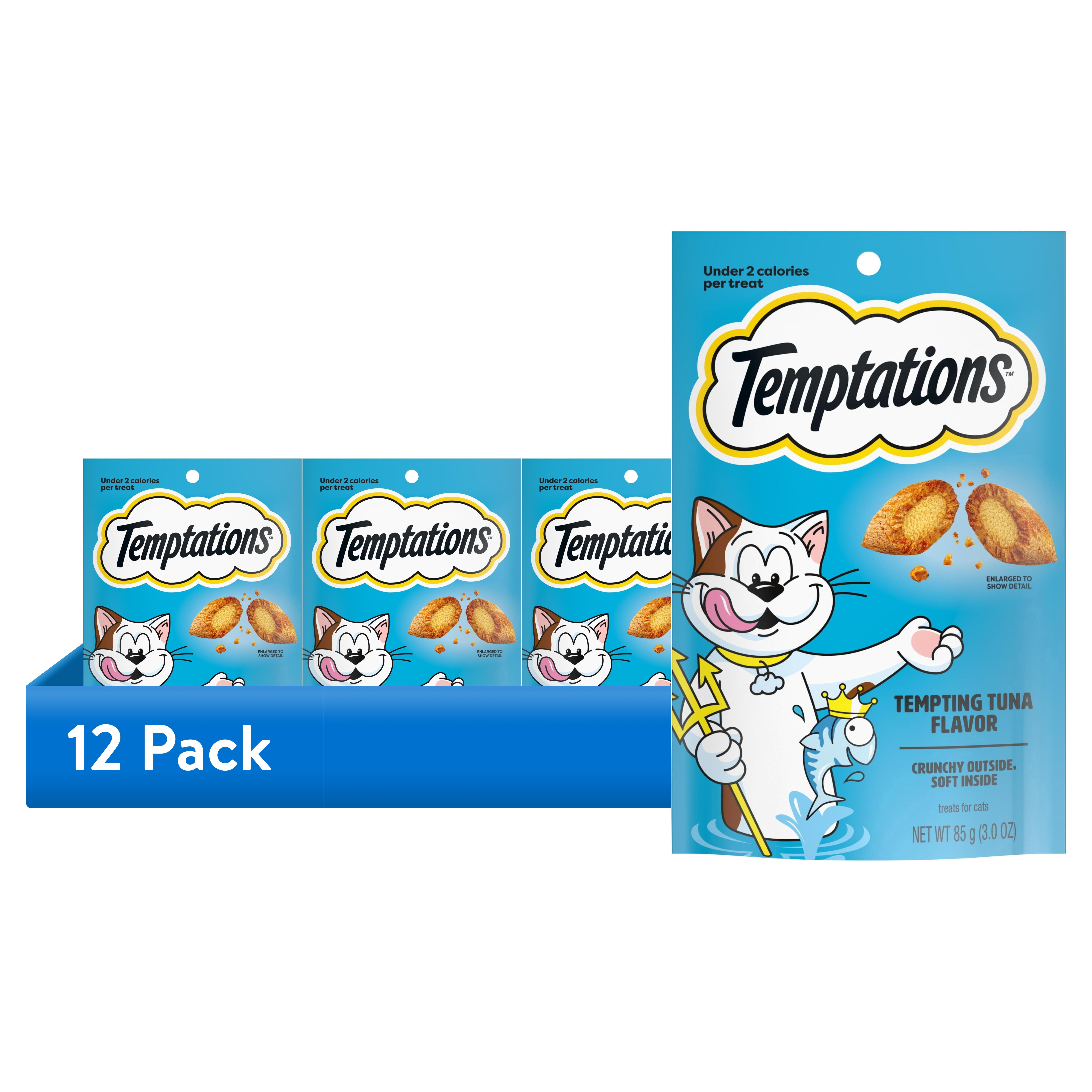(12 pack) Temptations Classic Tempting Tuna Flavor Crunchy & Soft Cat Treats, 3 oz Pouch