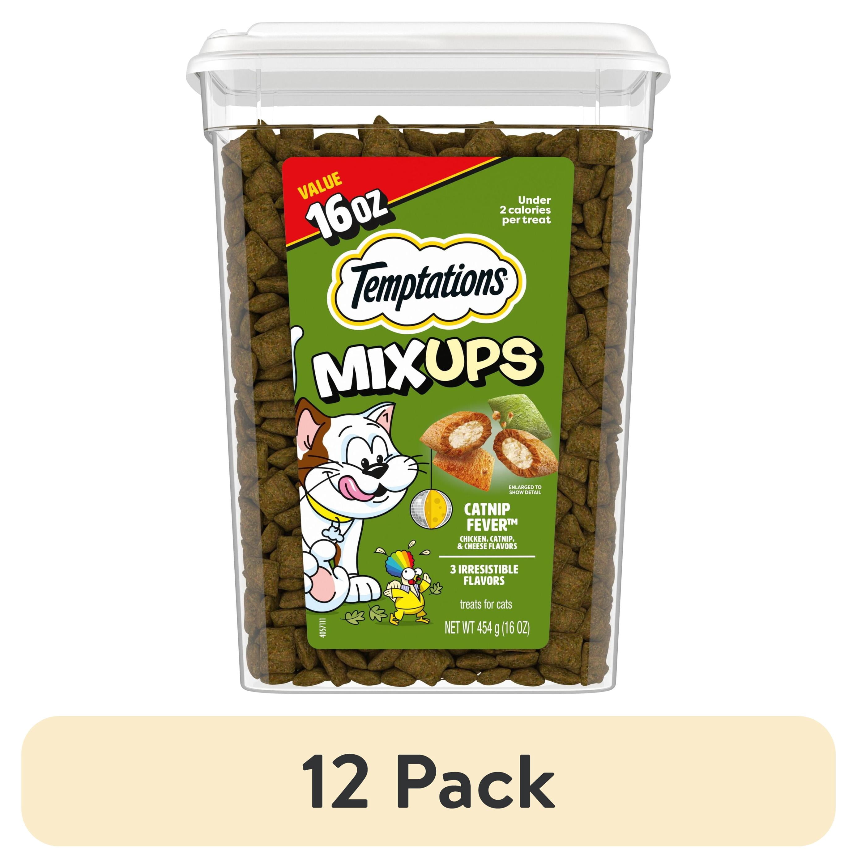 (12 pack) Temptations Mixups Catnip Fever Flavor Crunchy And Soft Treats For Cats, 16 Oz Tub