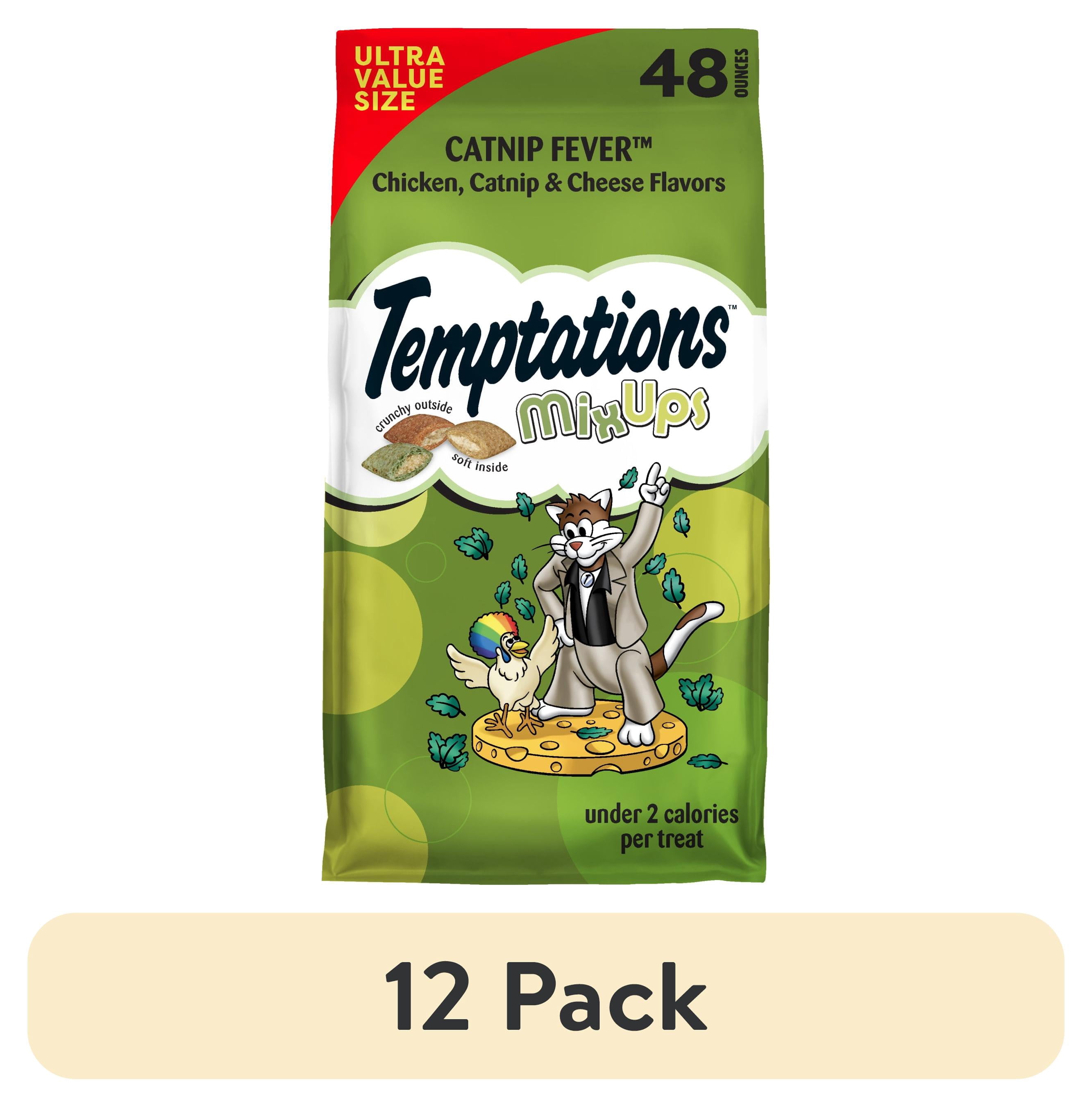 (12 pack) Temptations Mixups Catnip Fever Flavor Crunchy And Soft Cat Treats, 48 Oz Tub