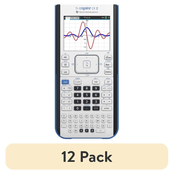 (12 pack) Texas Instruments TI-Nspire Interest Rate Conversions, Graphing calculator with Rechargeable Battery, Protective Case, USB Cable, Student Software License, White, 1 Pack