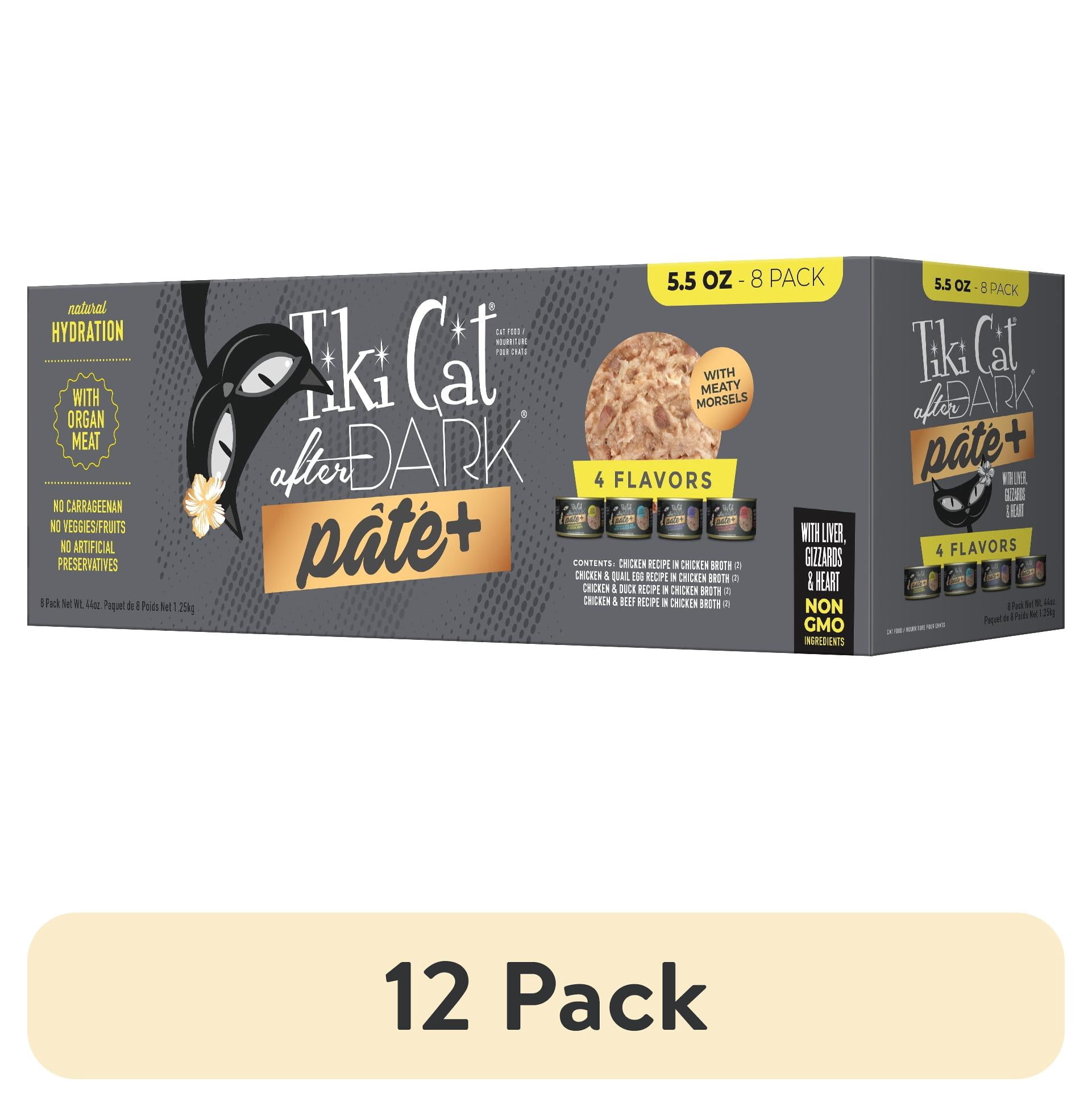 (12 pack) Tiki Cat After Dark Pate+, Variety Pack, 5.5 oz. Can (8 Count)