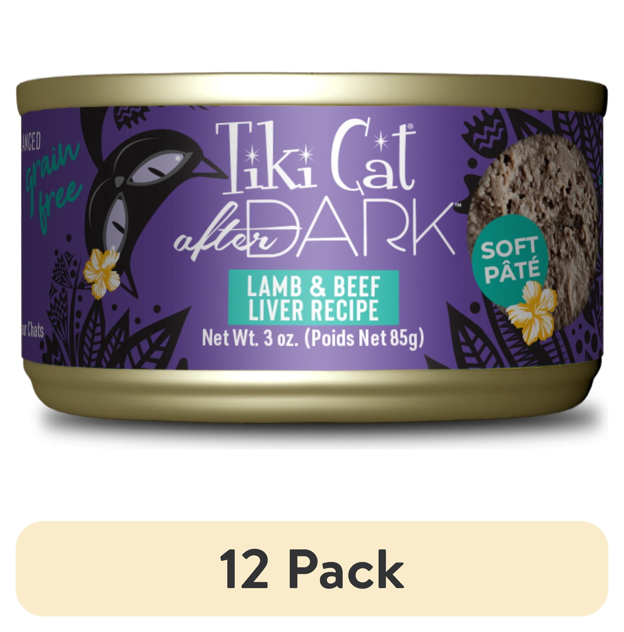 (12 pack) Tiki Cat After Dark Pate Wet Cat Food, Lamb & Beef Liver, 3 oz. Can