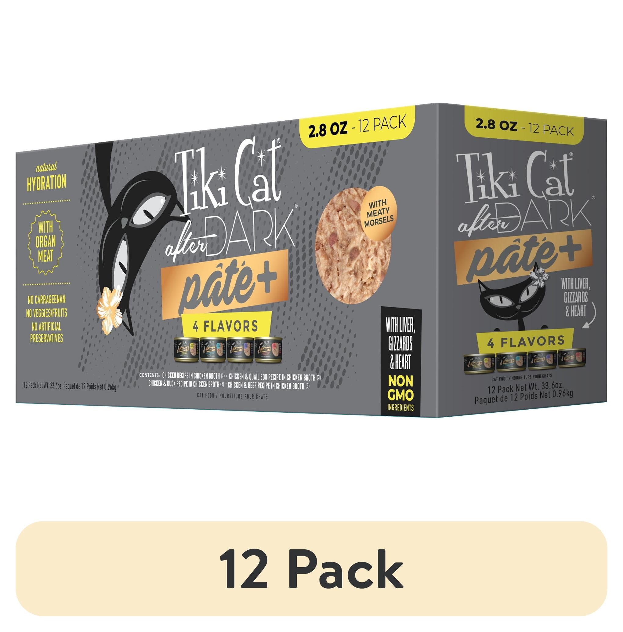 (12 pack) Tiki Cat After Dark Pate+ Wet Cat Food, Variety Pack, 2.8 oz. Can (12 Count)
