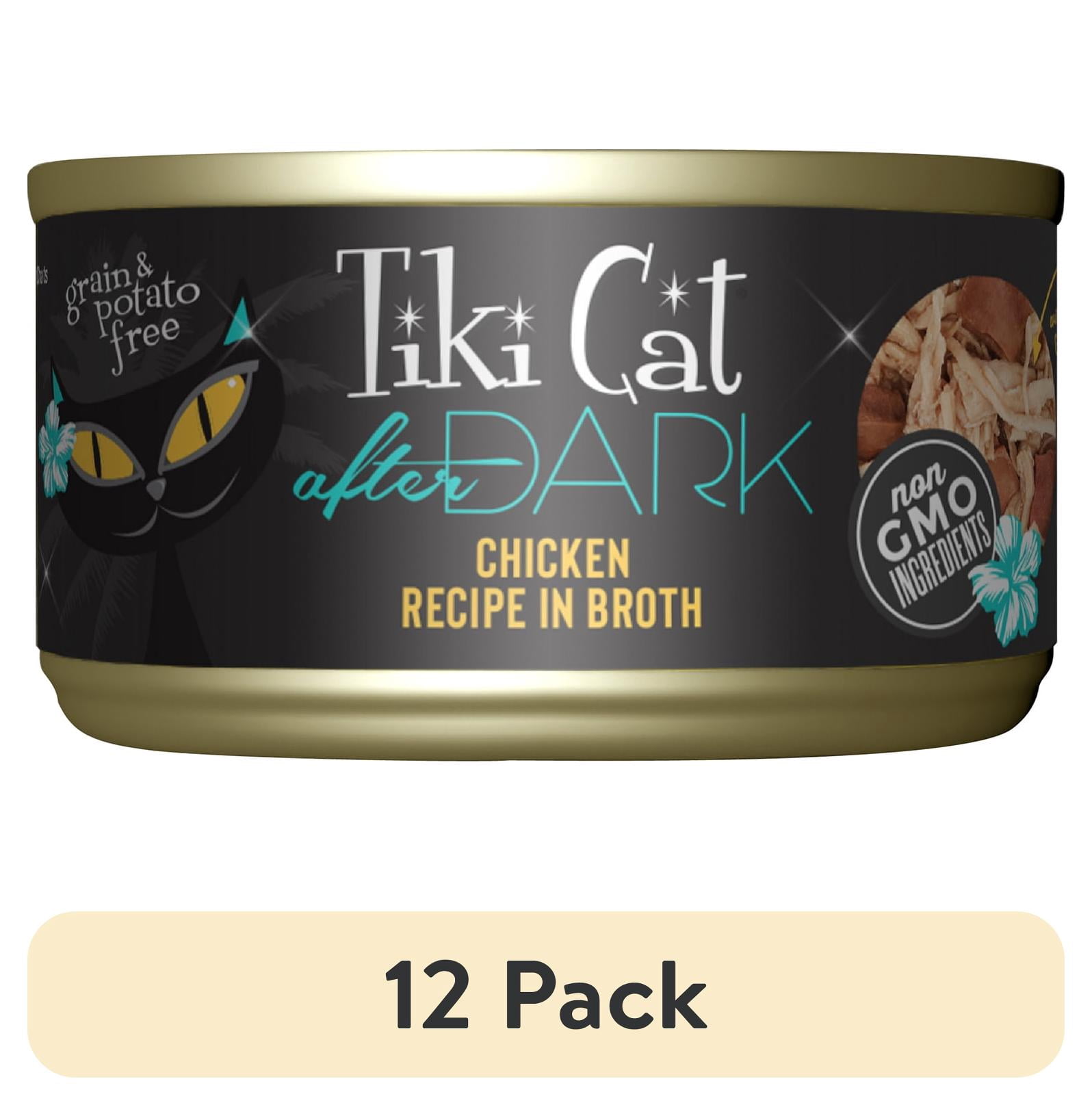 (12 pack) Tiki Cat After Dark Whole Foods Wet Cat Food, Chicken, 2.8 oz. Can