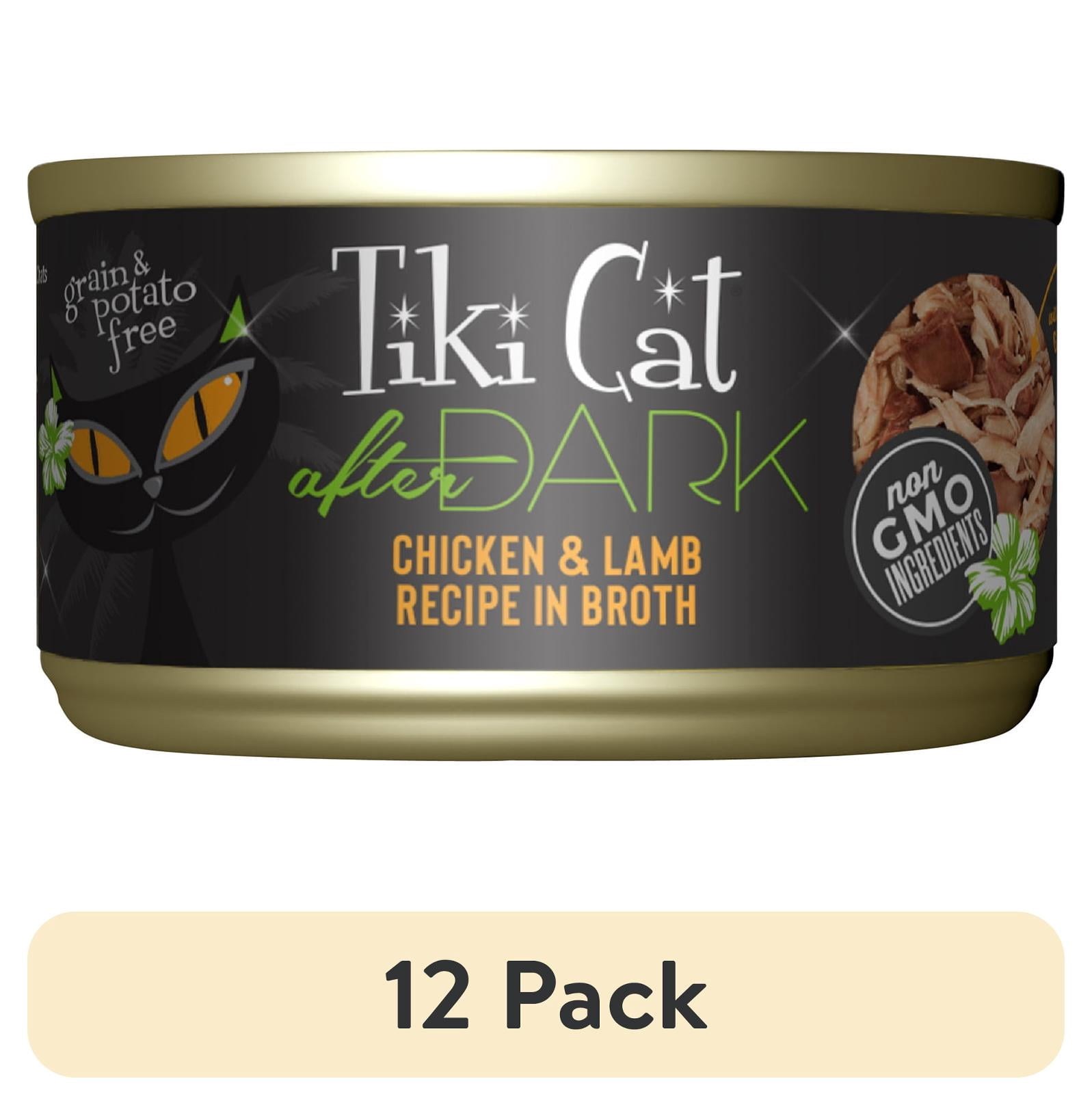 (12 pack) Tiki Cat After Dark Whole Foods Wet Cat Food, Chicken & Lamb, 2.8 oz. Can
