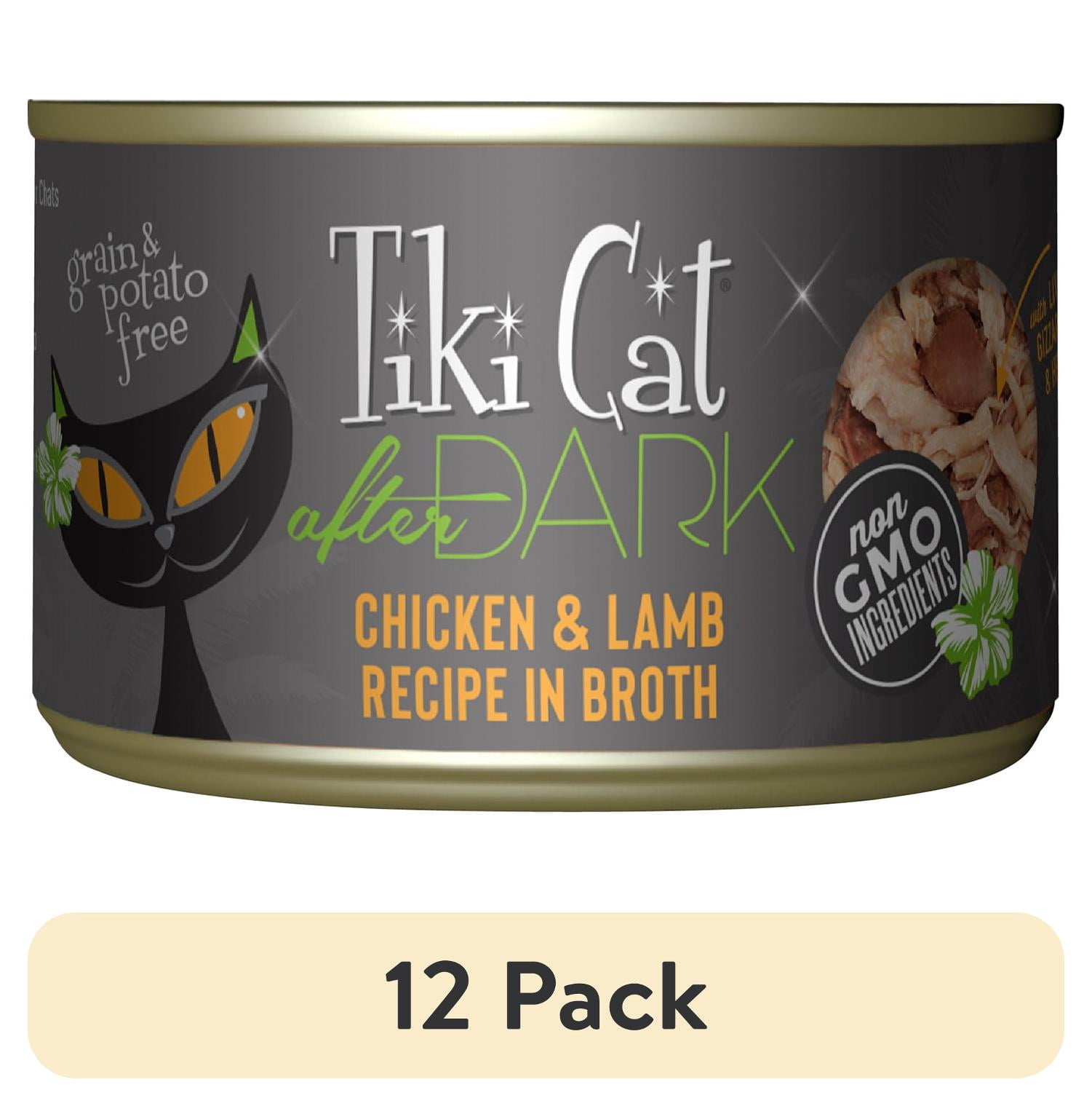 (12 pack) Tiki Cat After Dark Whole Foods Wet Cat Food, Chicken & Lamb, 5.5 oz. Can