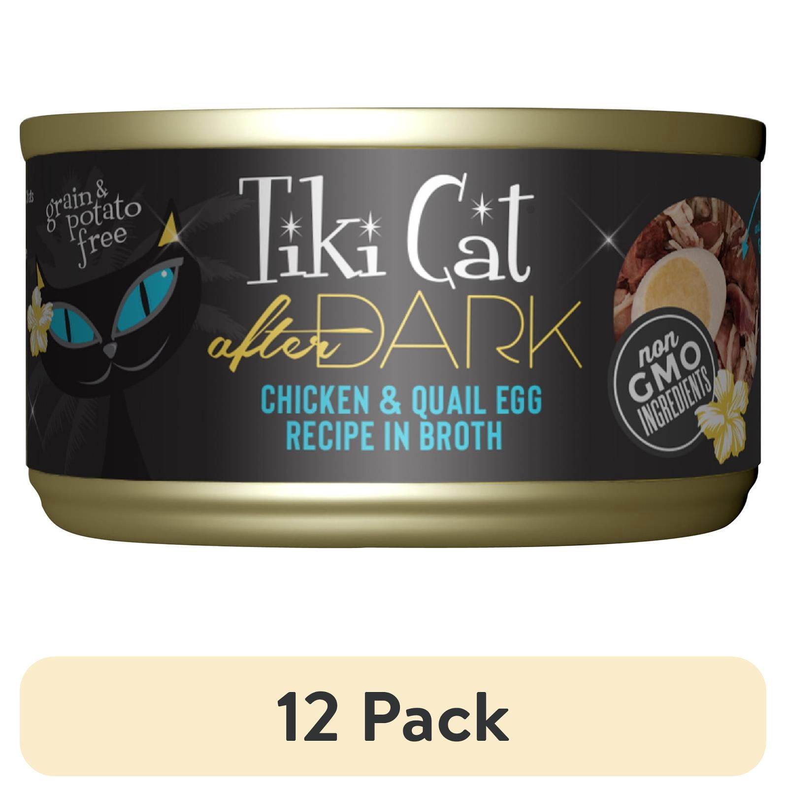 (12 pack) Tiki Cat After Dark Whole Foods Wet Cat Food, Chicken & Quail Egg, 2.8 oz. Can
