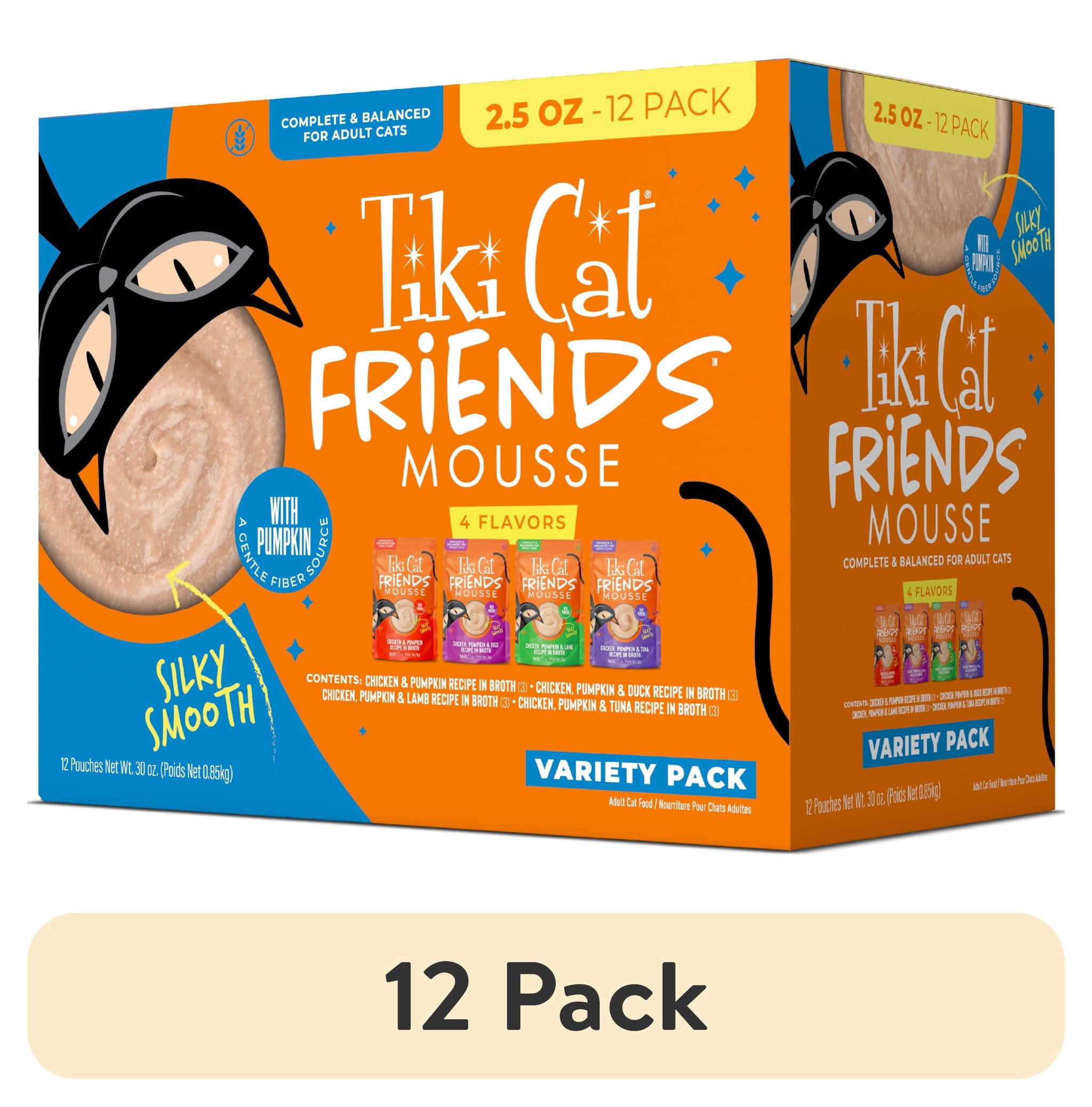 (12 pack) Tiki Cat Friends Mousse Chicken Variety Pack, 2.5 oz. Pouch (12 Pack)