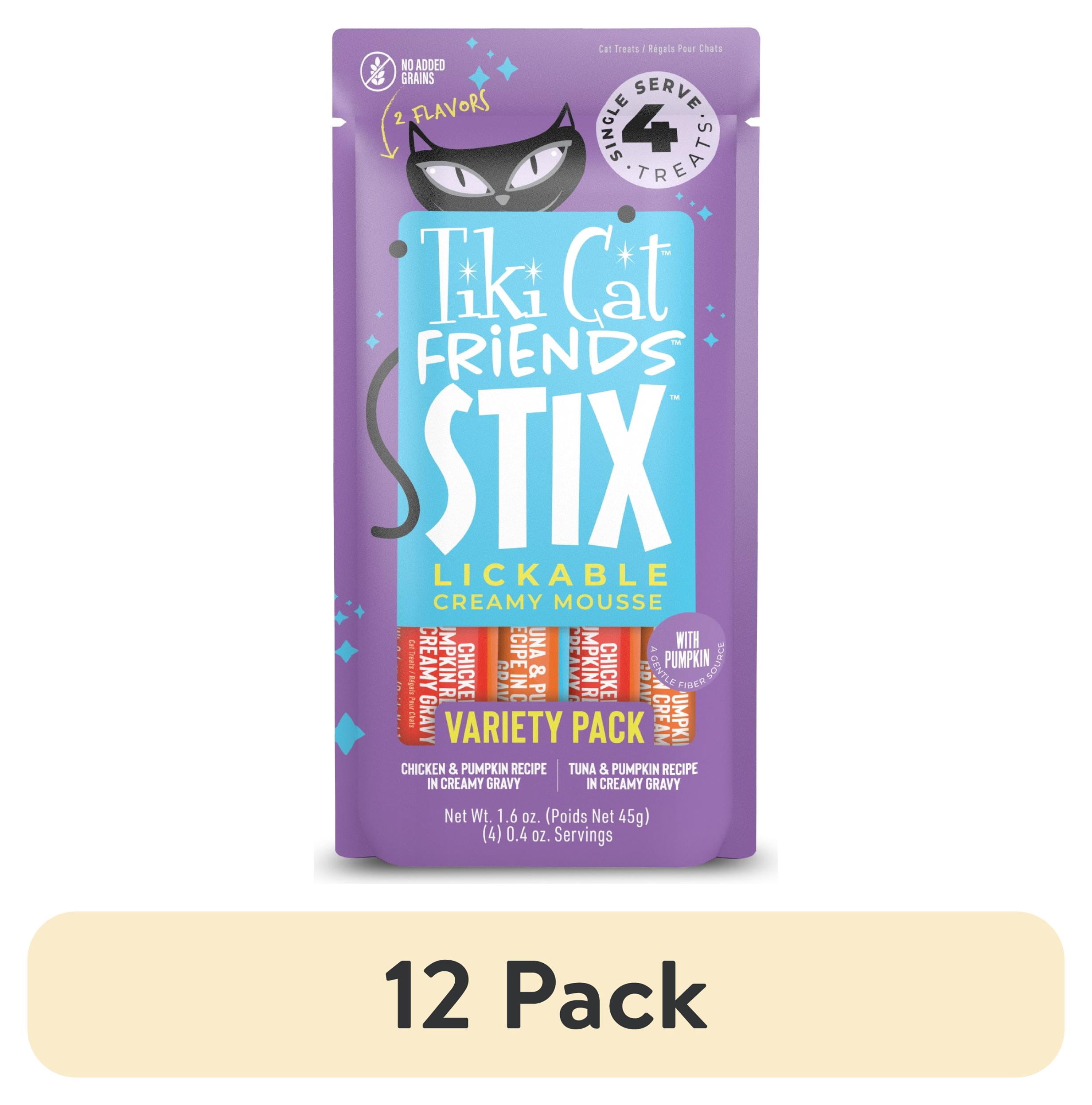 (12 pack) Tiki Cat Friends Stix, Variety Pack, 1.6 oz. Pouch (4 Stix)
