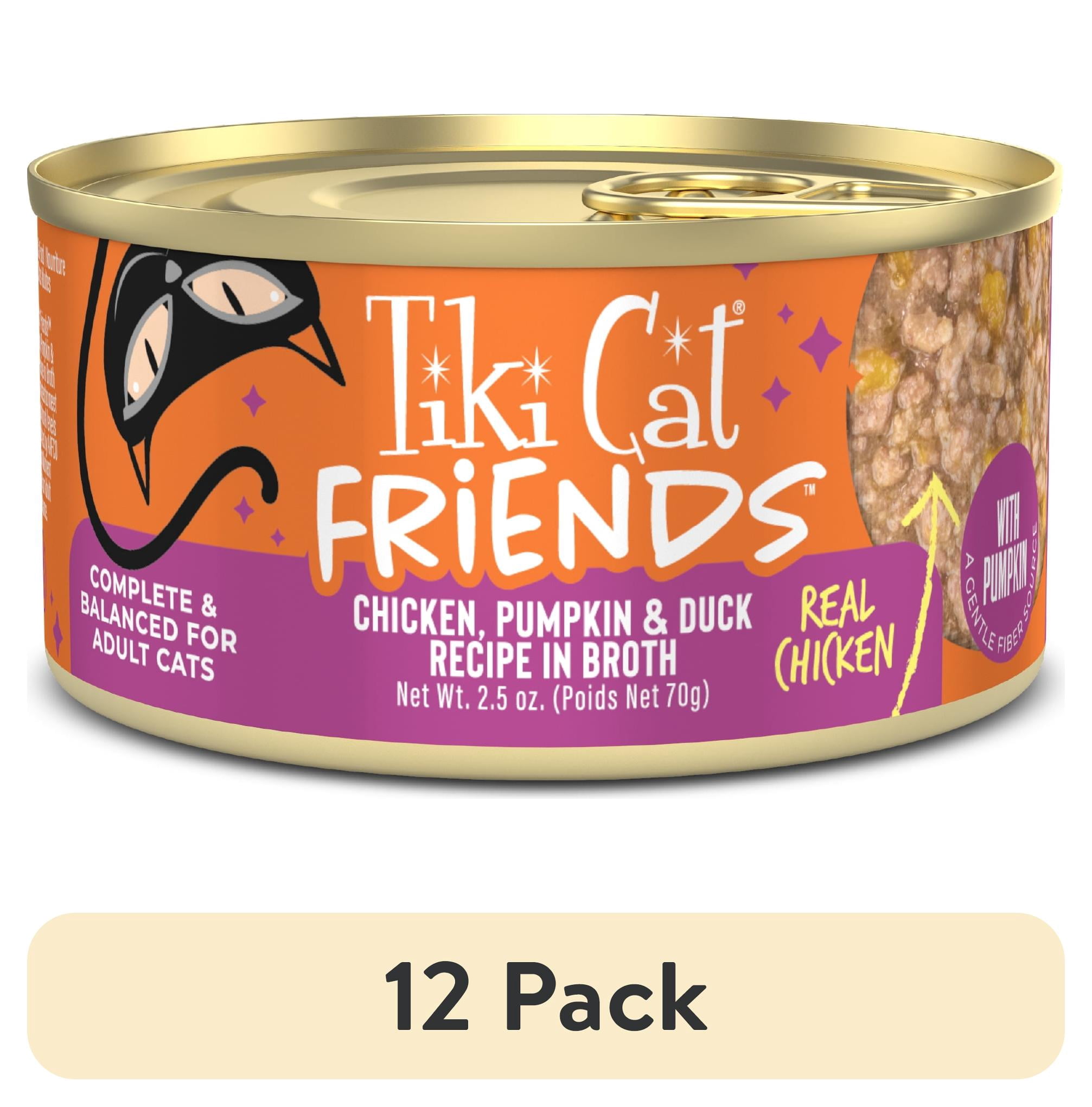 (12 pack) Tiki Cat Friends Chicken, Pumpkin & Duck, 2.5 oz. Can