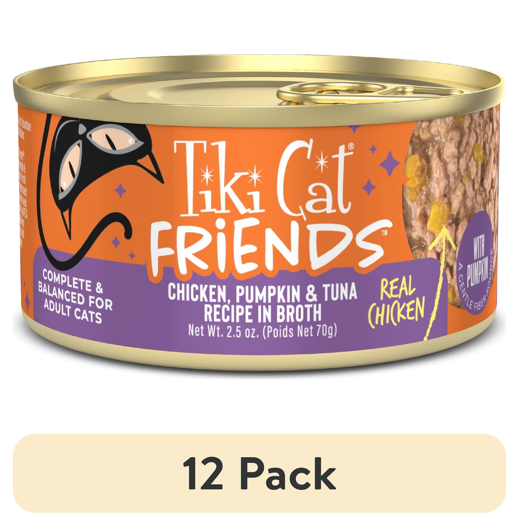 (12 pack) Tiki Cat Friends Chicken, Pumpkin & Tuna, 2.5 oz can