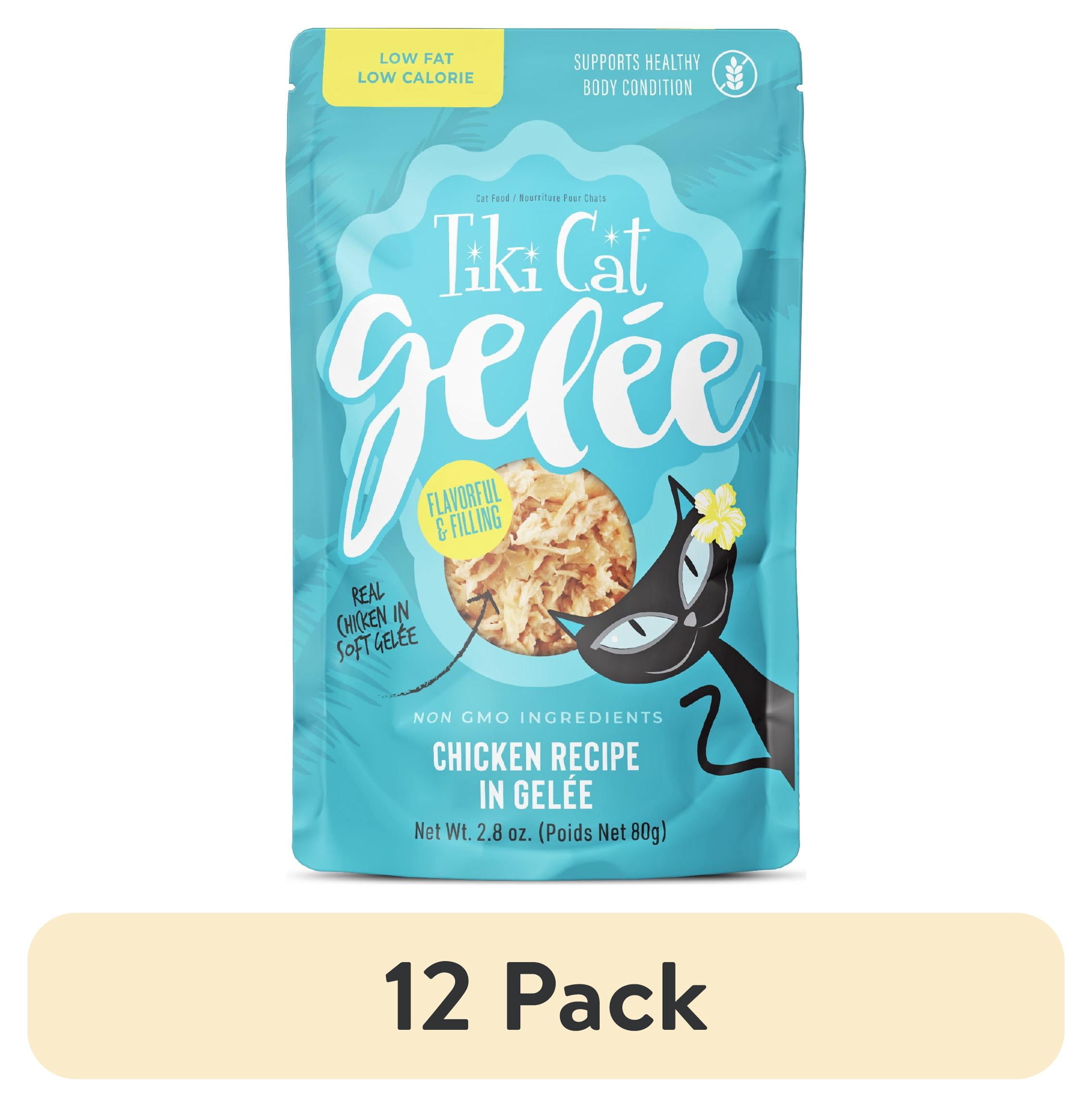 (12 pack) Tiki Cat Gelee Wet Cat Food, Chicken, 2.8 oz. Pouch