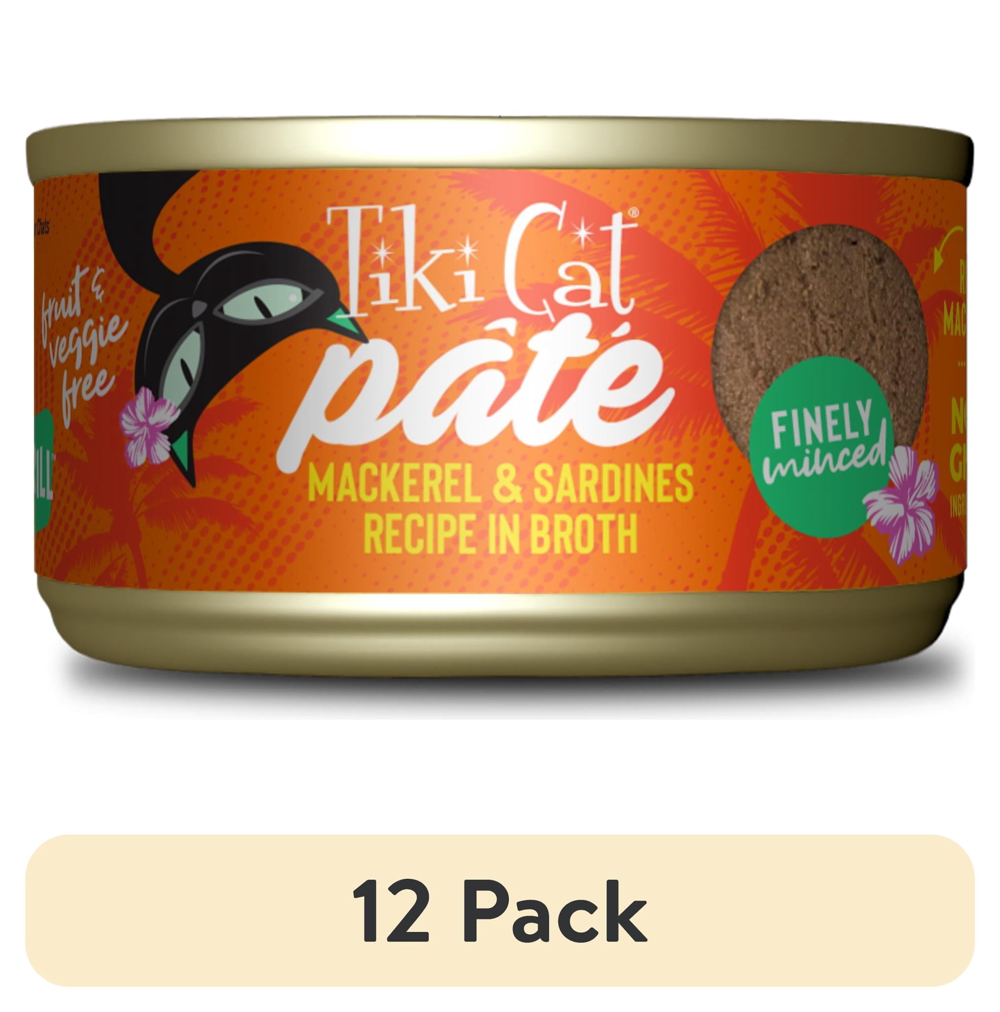 (12 pack) Tiki Cat Grill Pate Wet Cat Food, Mackerel & Sardines, 2.8 oz. Can