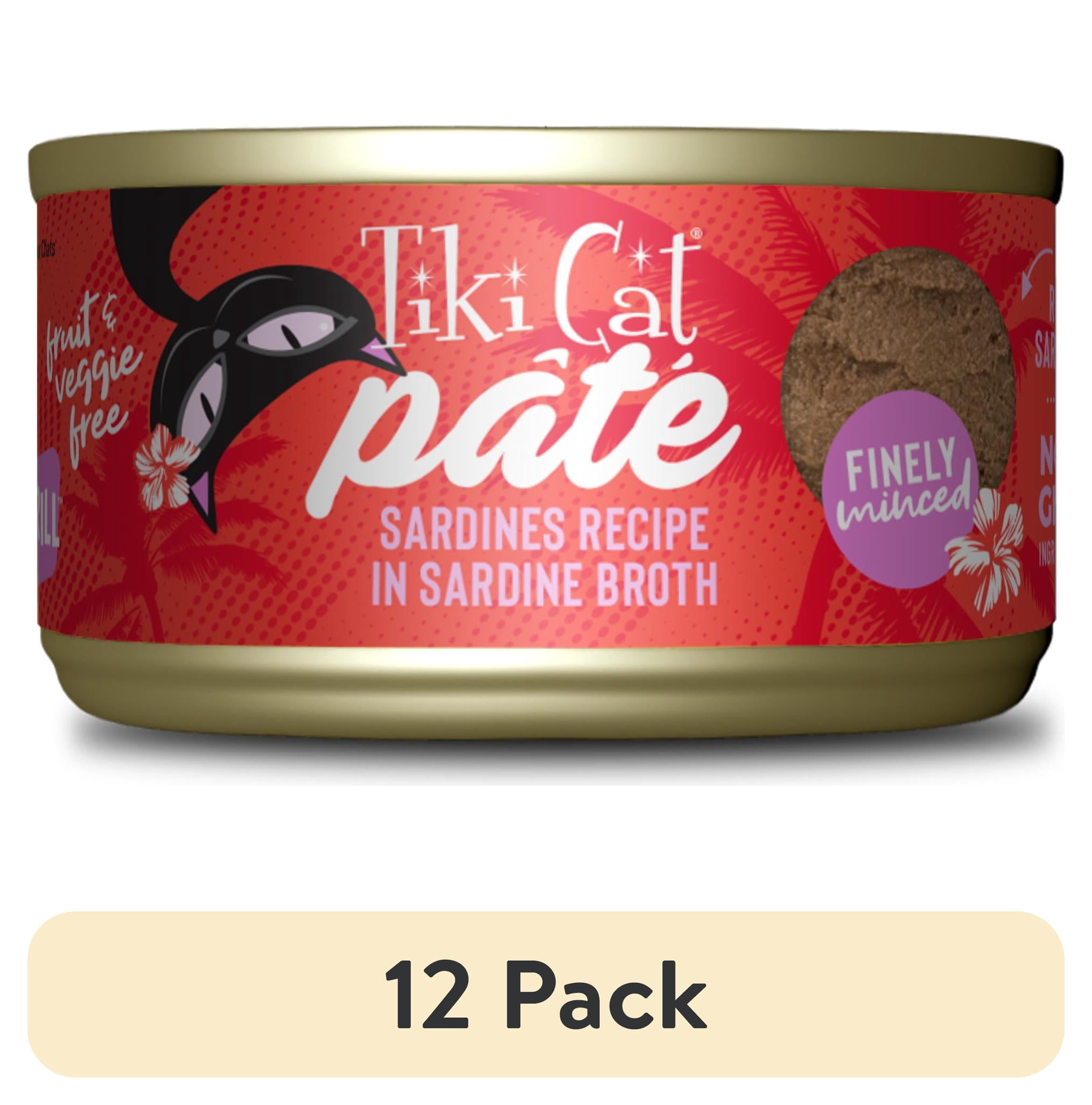 (12 pack) Tiki Cat Grill Pate Wet Cat Food, Sardines, 2.8 oz. Can