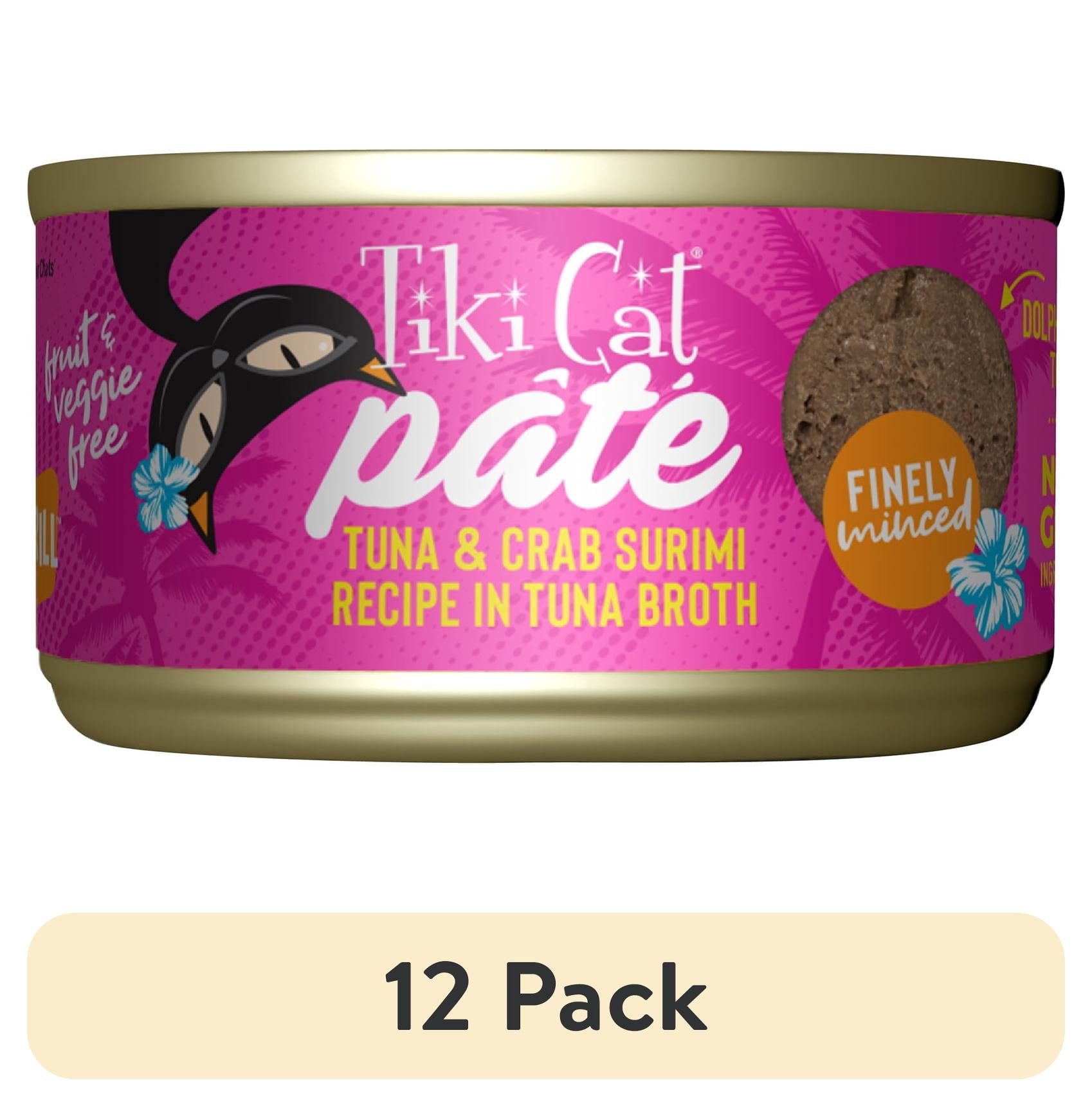 (12 pack) Tiki Cat Grill Pate Wet Cat Food, Tuna & Crab Surimi, 2.8 oz. Can